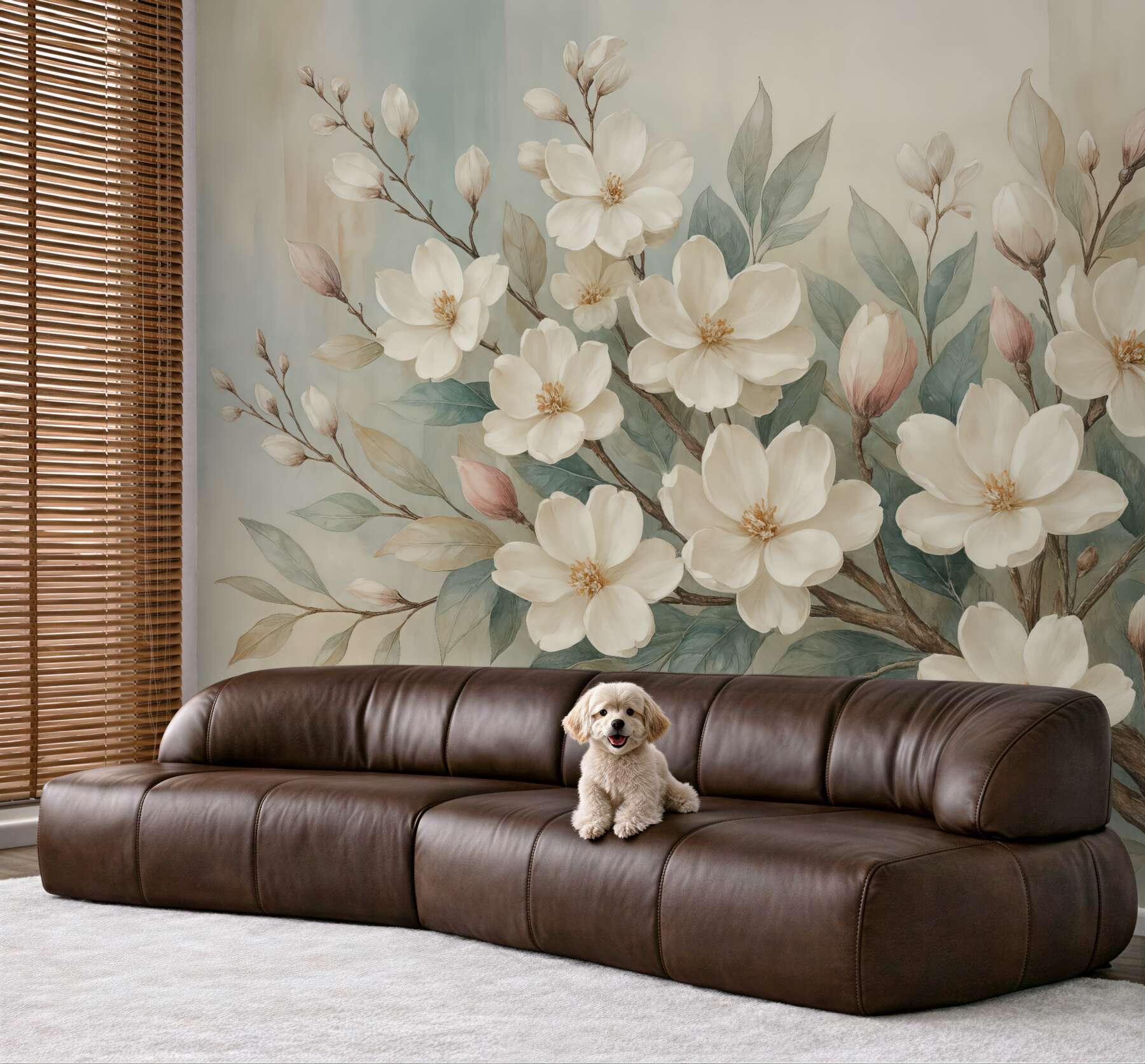 Fototapeta kremowe magnolie w pastelach