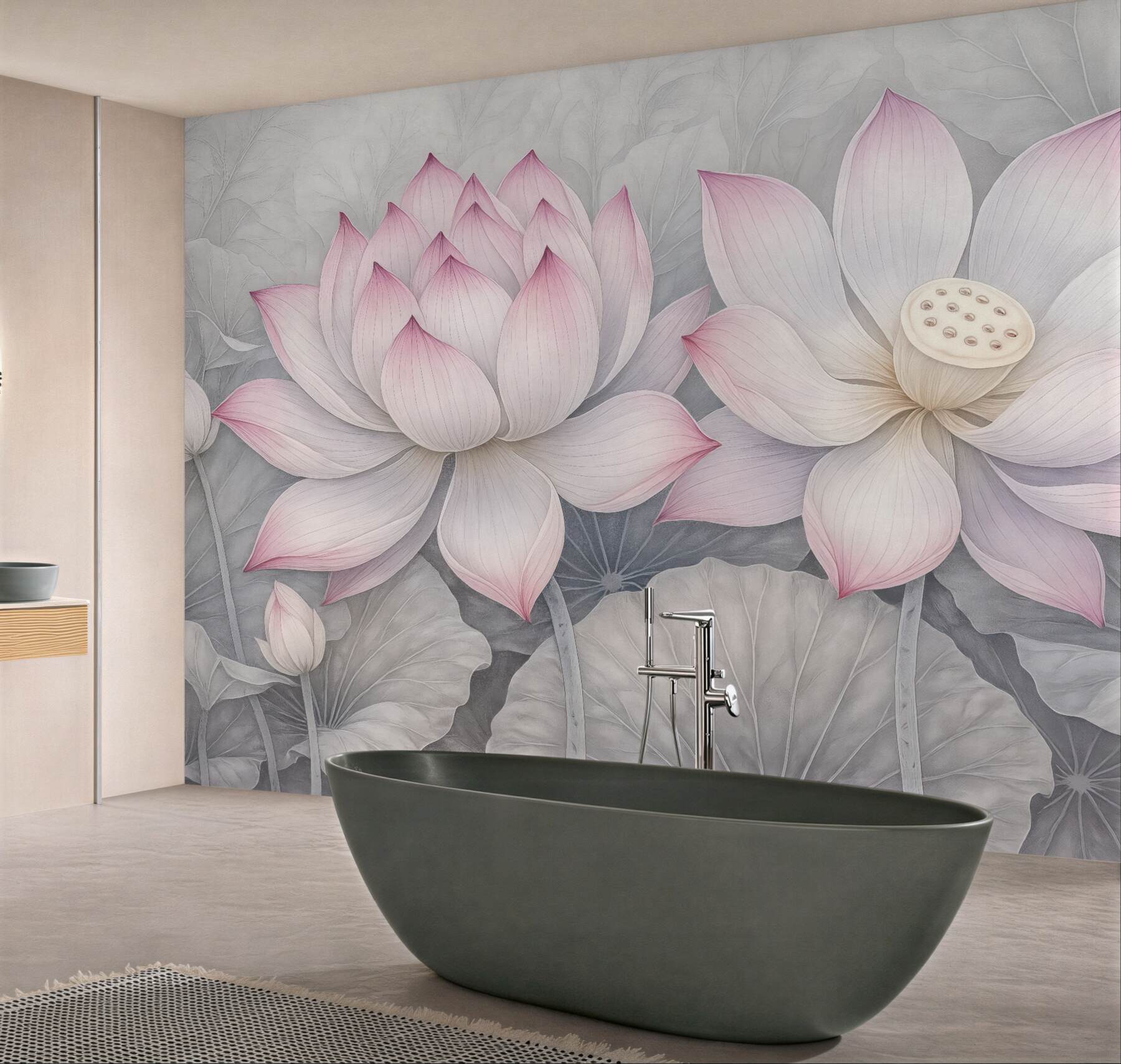 Fototapeta pastelowe lotosy w spokojnej elegancji