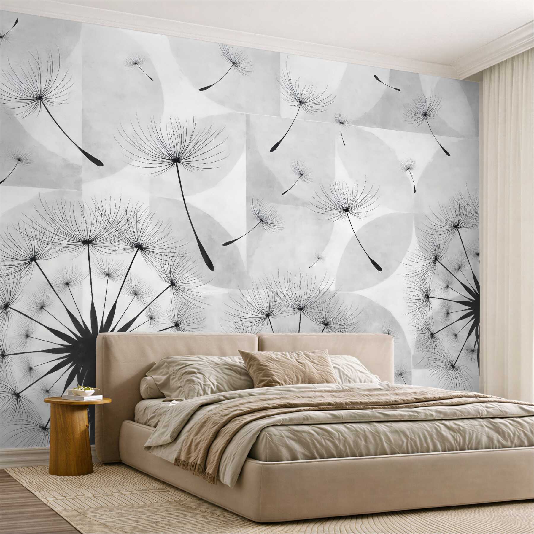 Fototapeta delikatne dmuchawce w minimalistycznym stylu