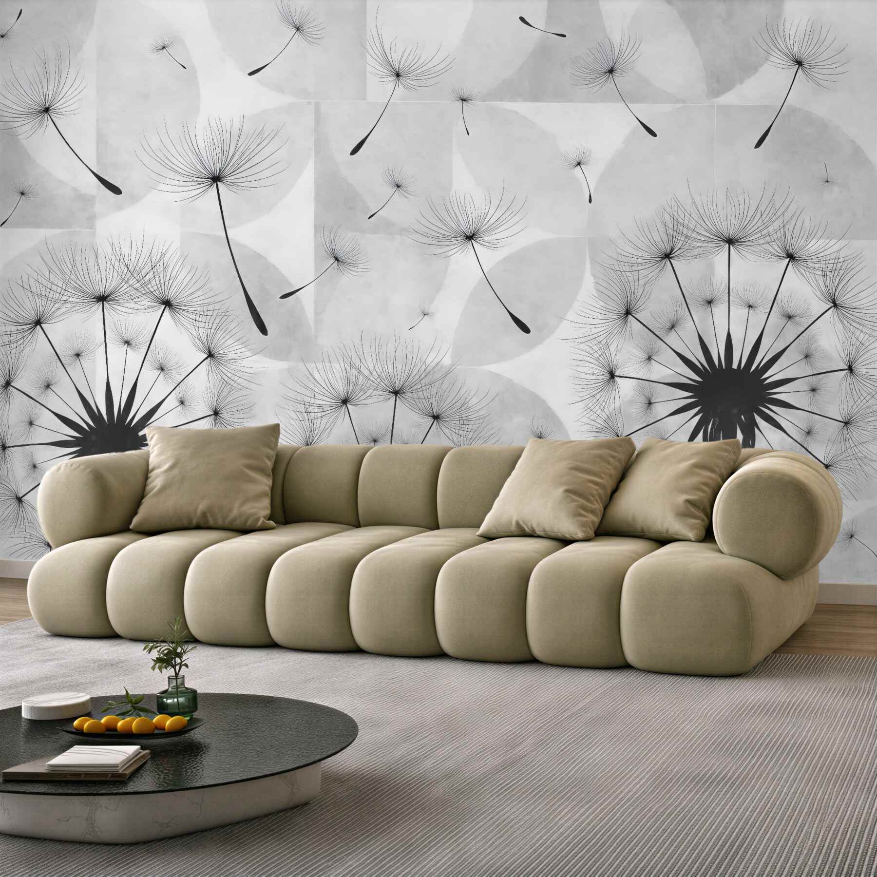 Fototapeta delikatne dmuchawce w minimalistycznym stylu