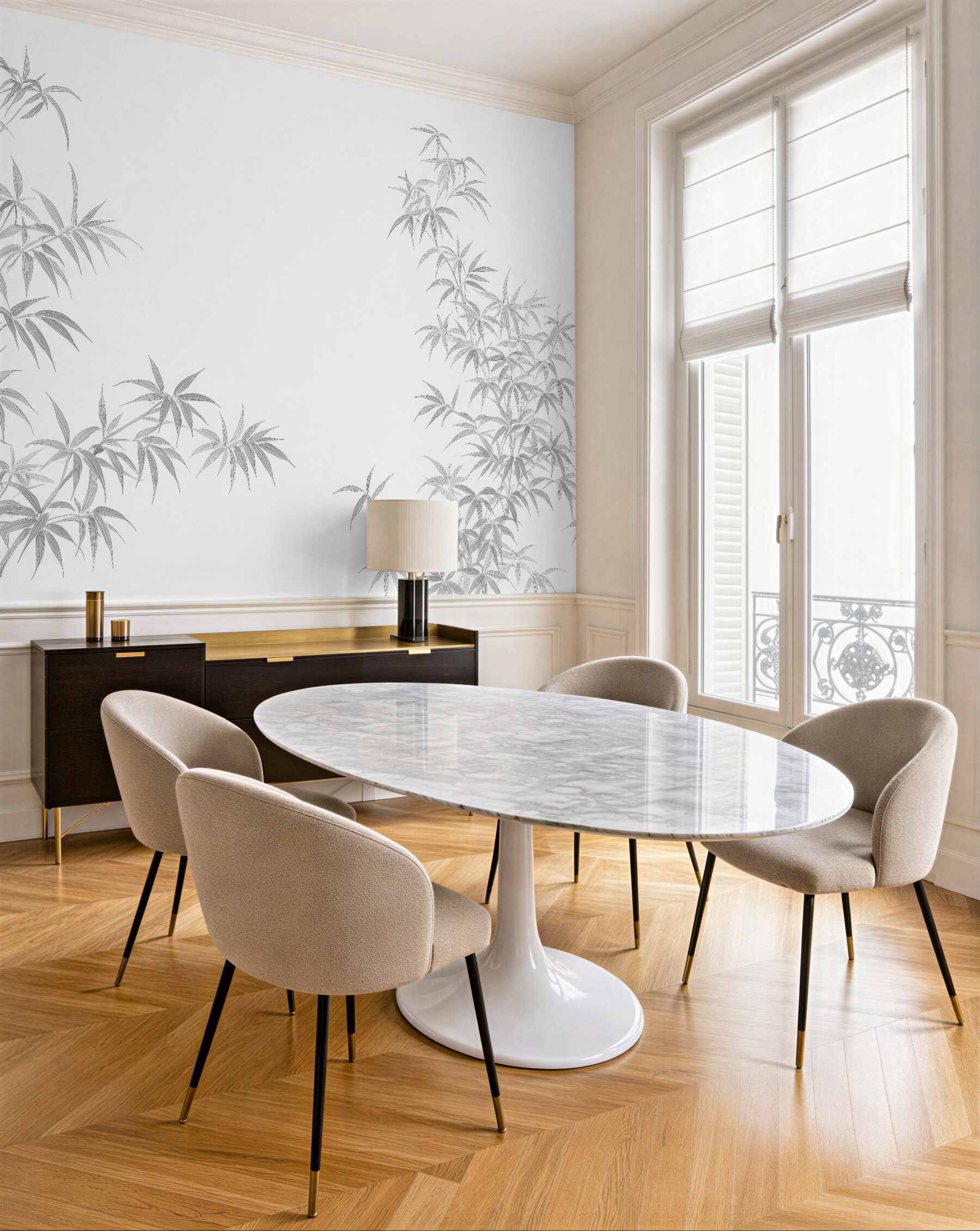 Fototapeta minimalistyczny bambus w jasnej elegancji