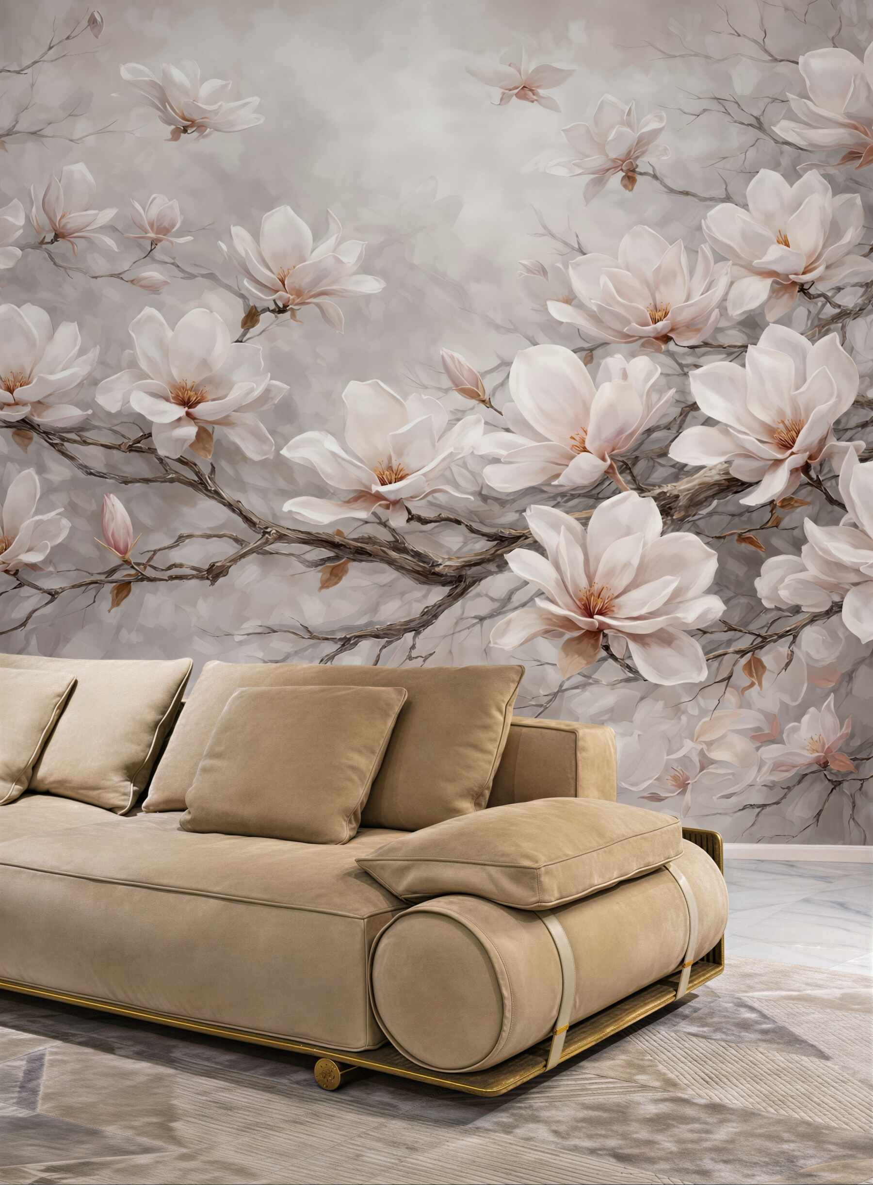 Fototapeta subtelne magnolie na gałęziach