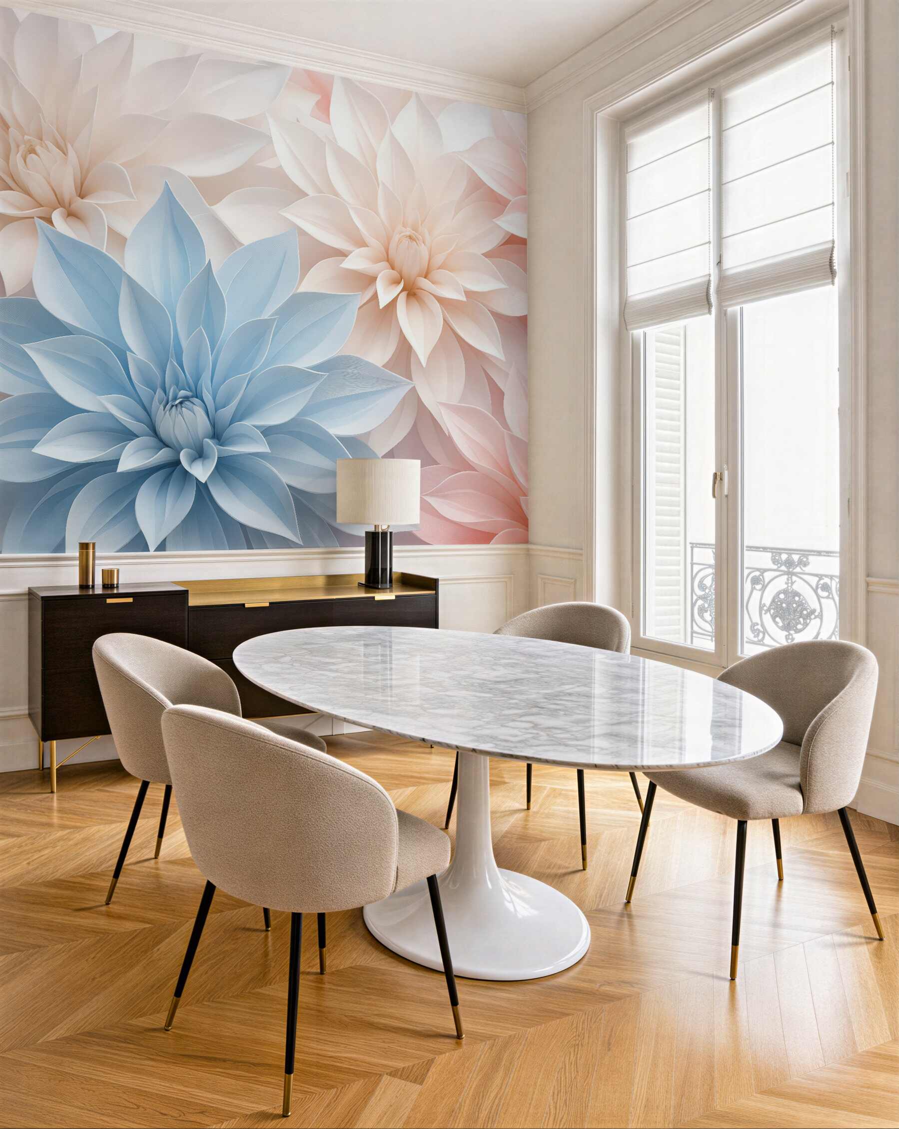 Fototapeta pastelowe kwiaty w subtelnej harmonii