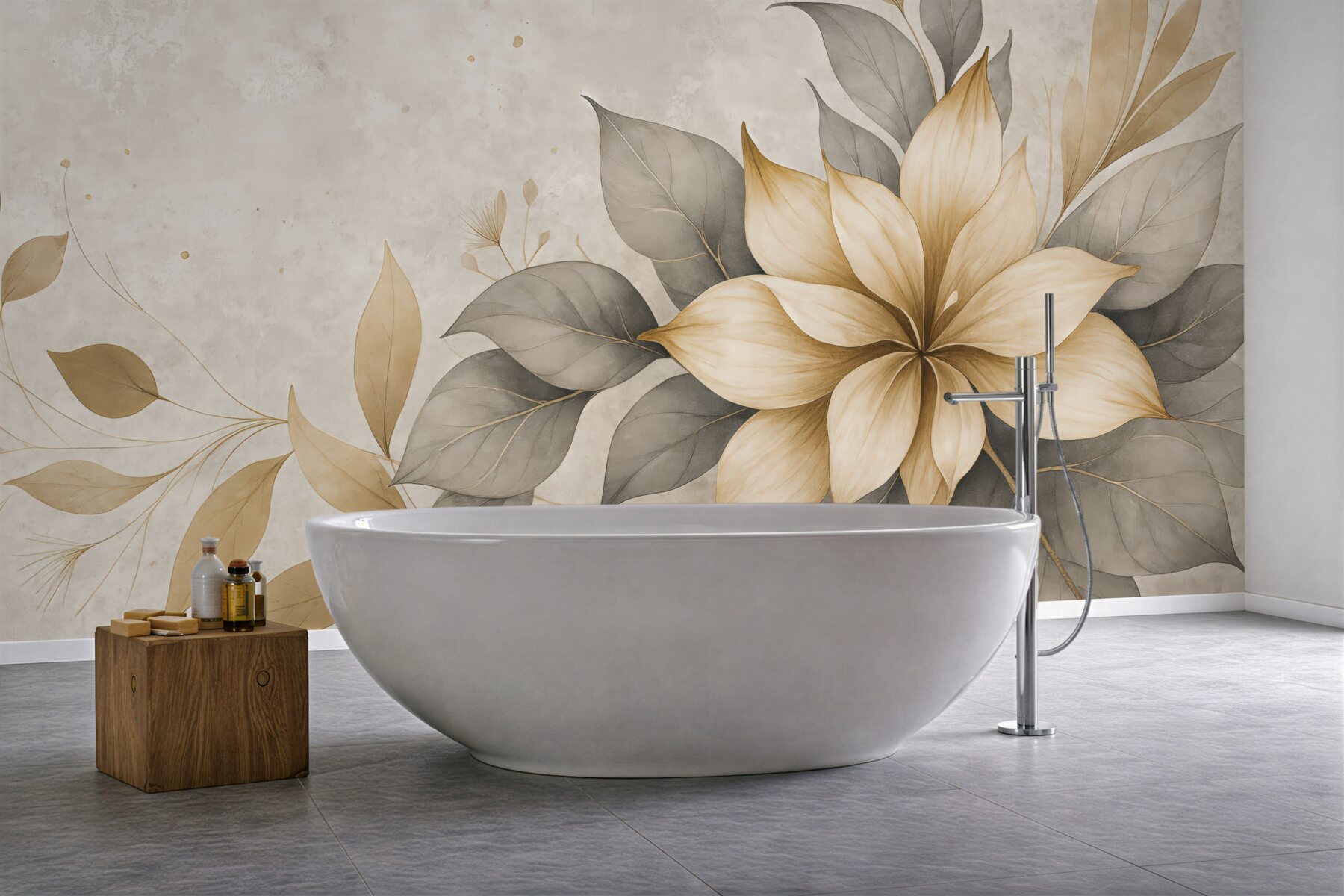 Fototapeta beżowy kwiat w eleganckiej kompozycji