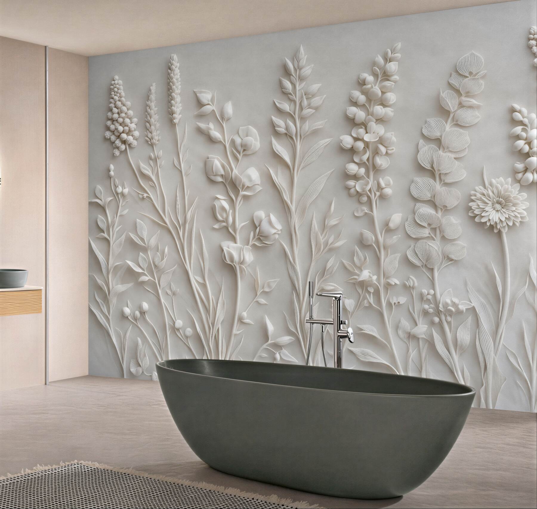 Fototapeta botaniczny relief białych polnych kwiatów