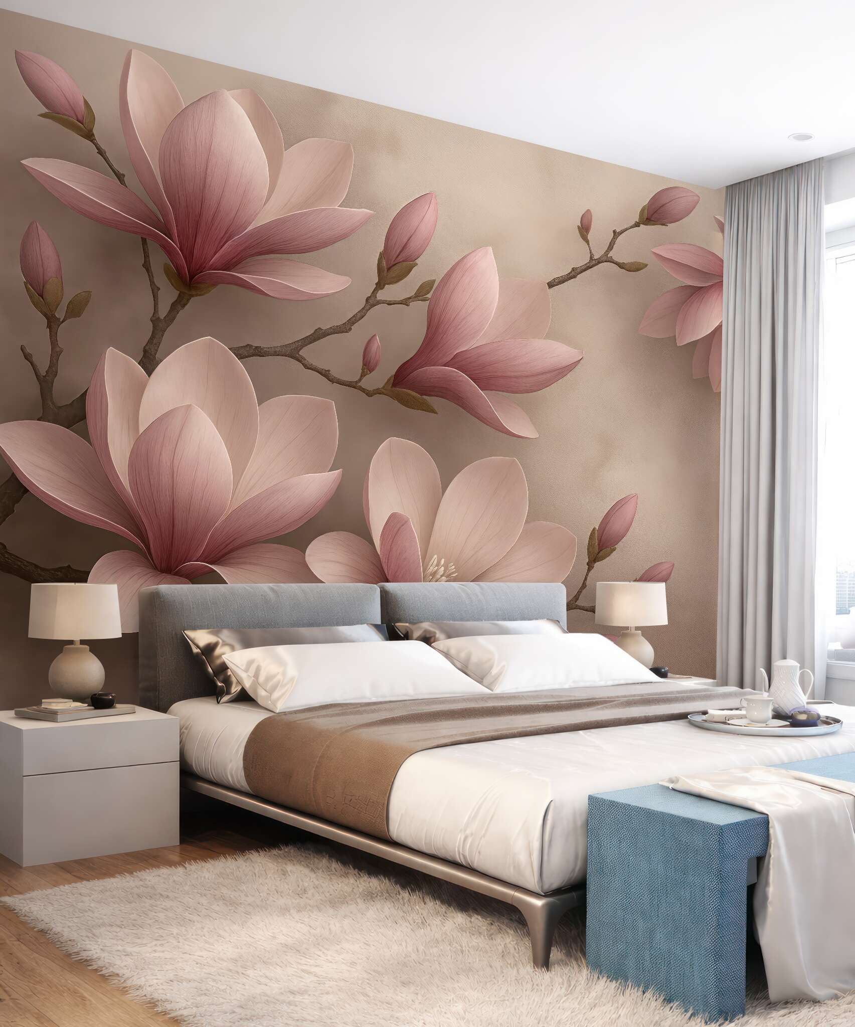 Fototapeta subtelne magnolie w różowym rozkwicie