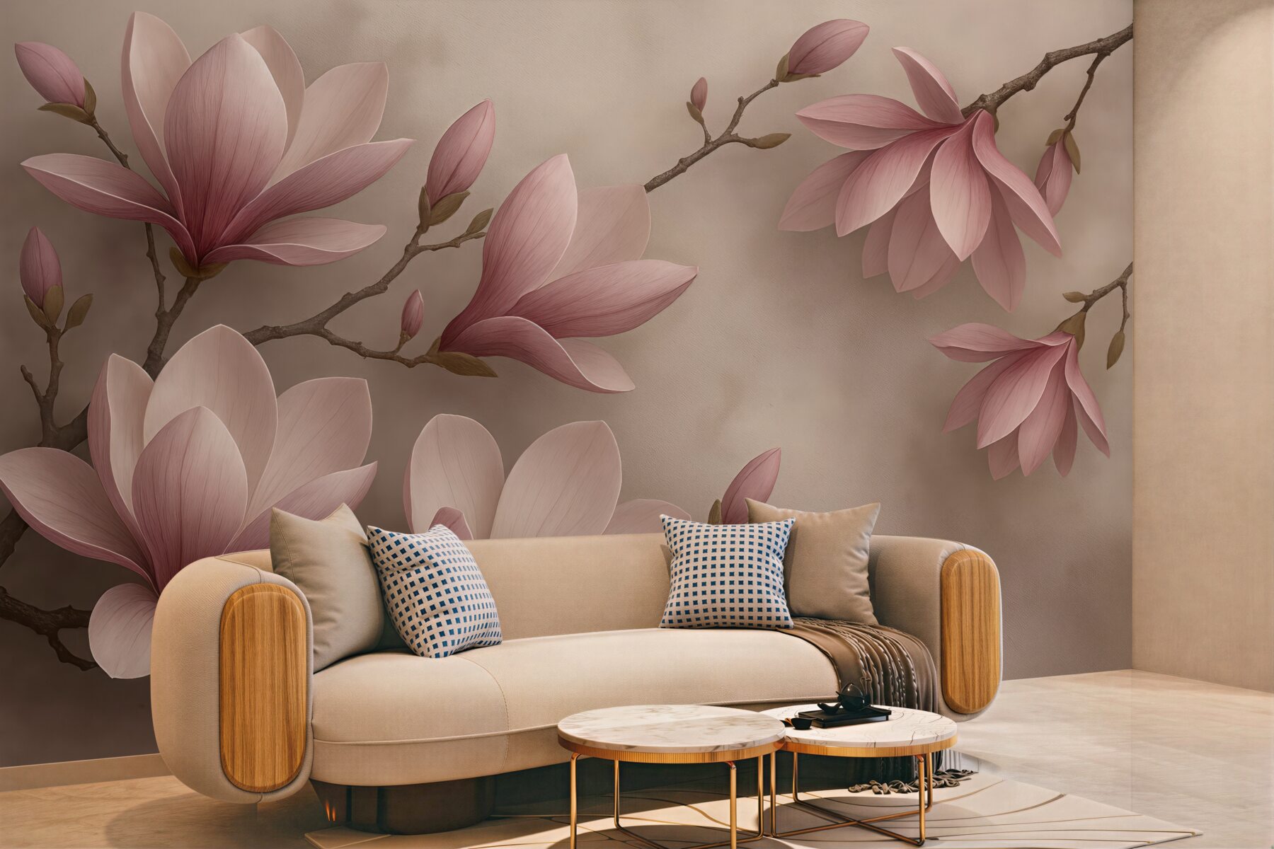 Fototapeta subtelne magnolie w różowym rozkwicie