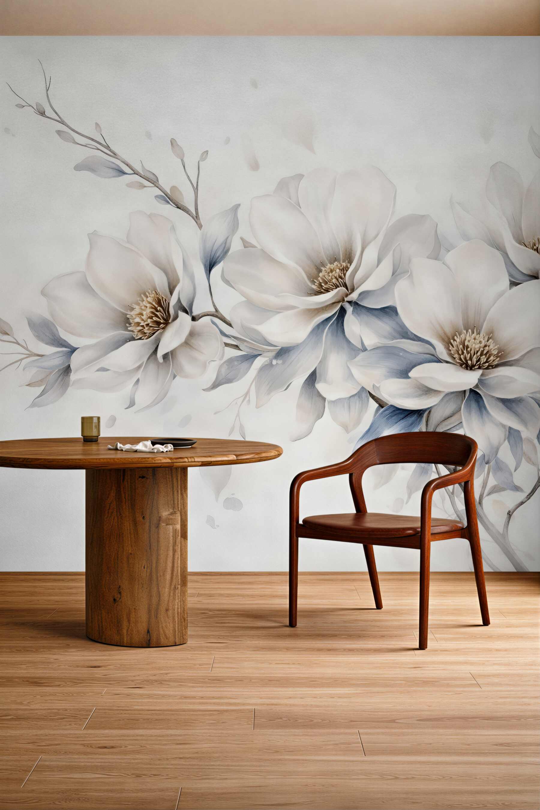 Fototapeta delikatne magnolie w jasnym rozkwicie