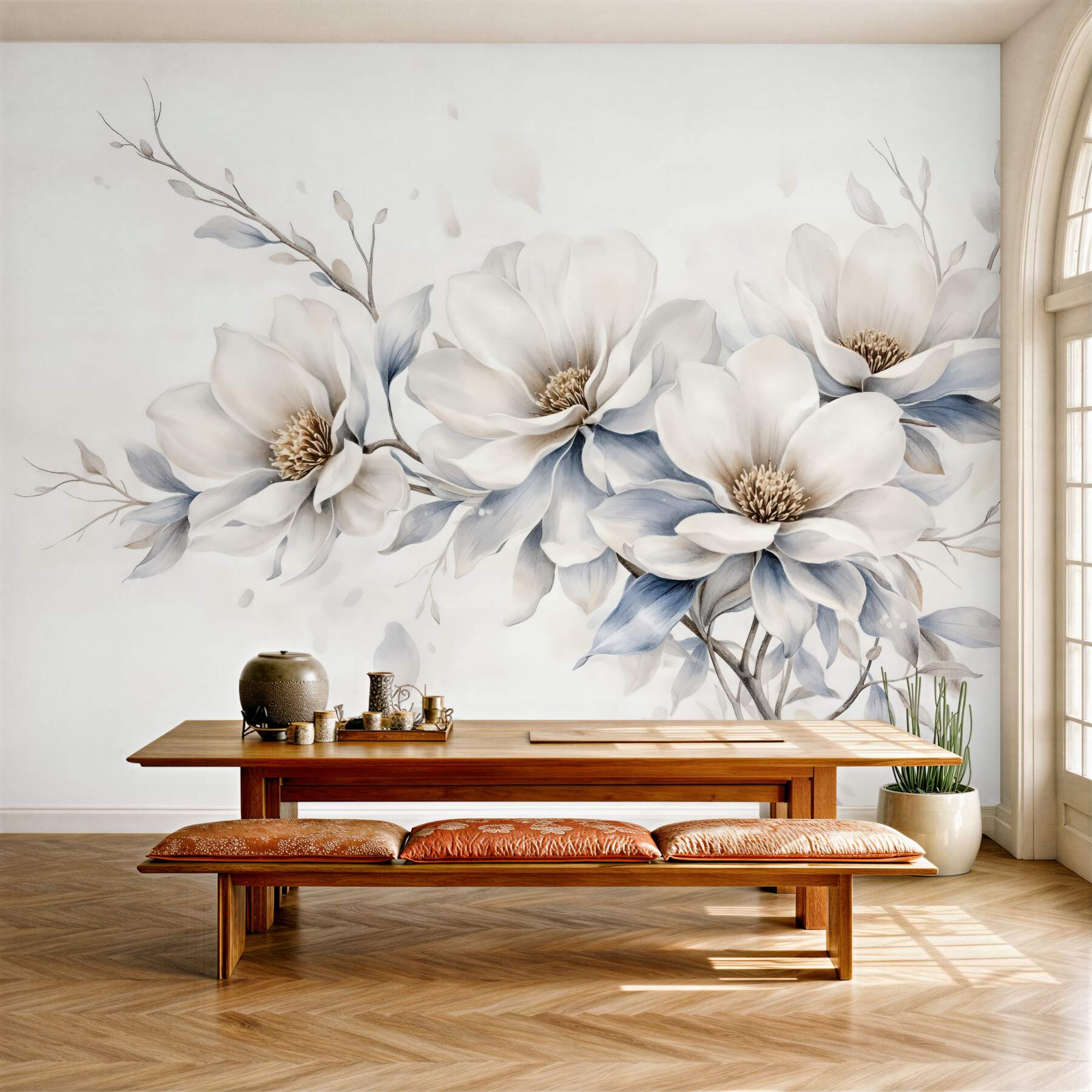 Fototapeta delikatne magnolie w jasnym rozkwicie