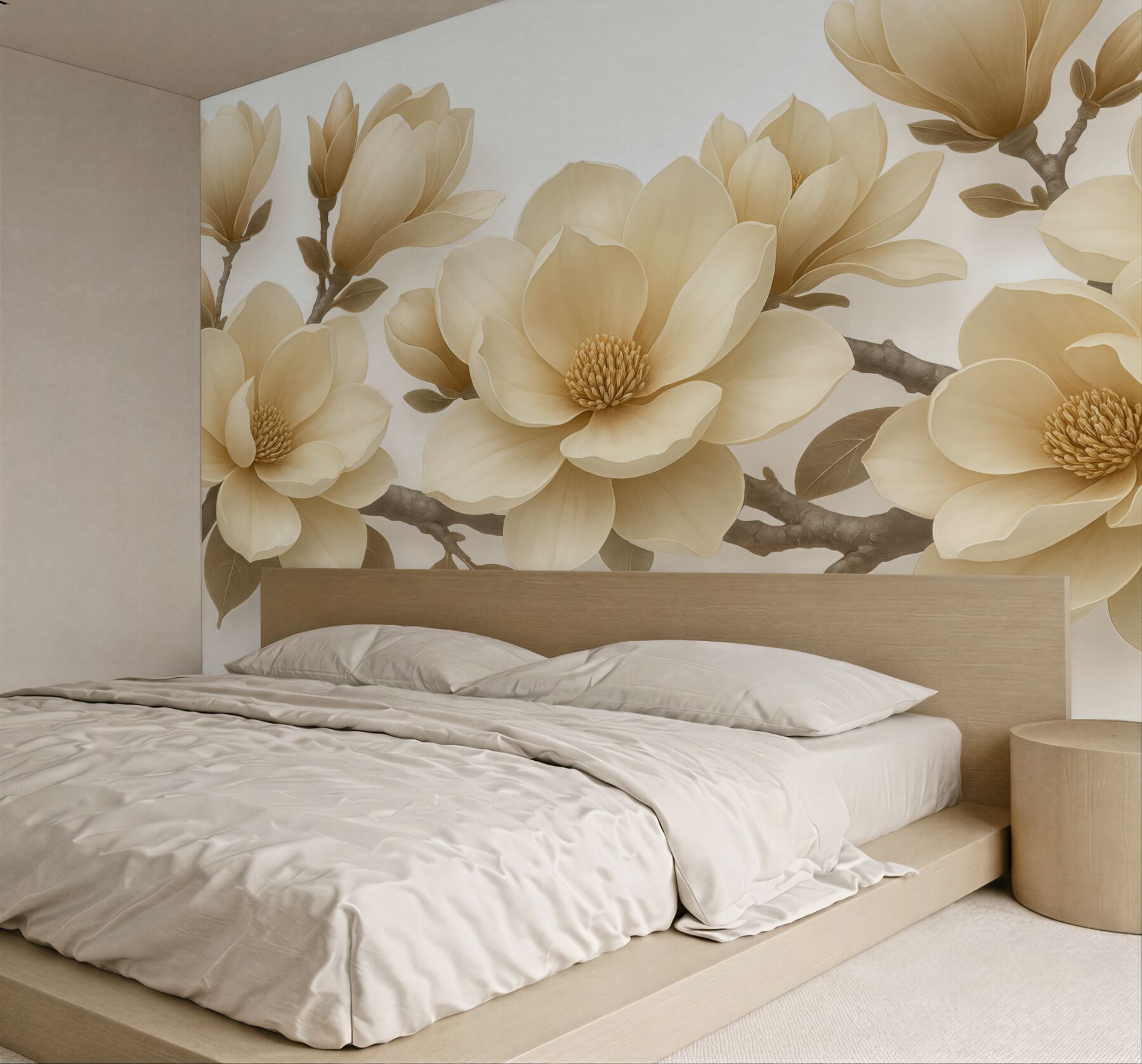 Fototapeta kremowe magnolie w eleganckim rozkwicie