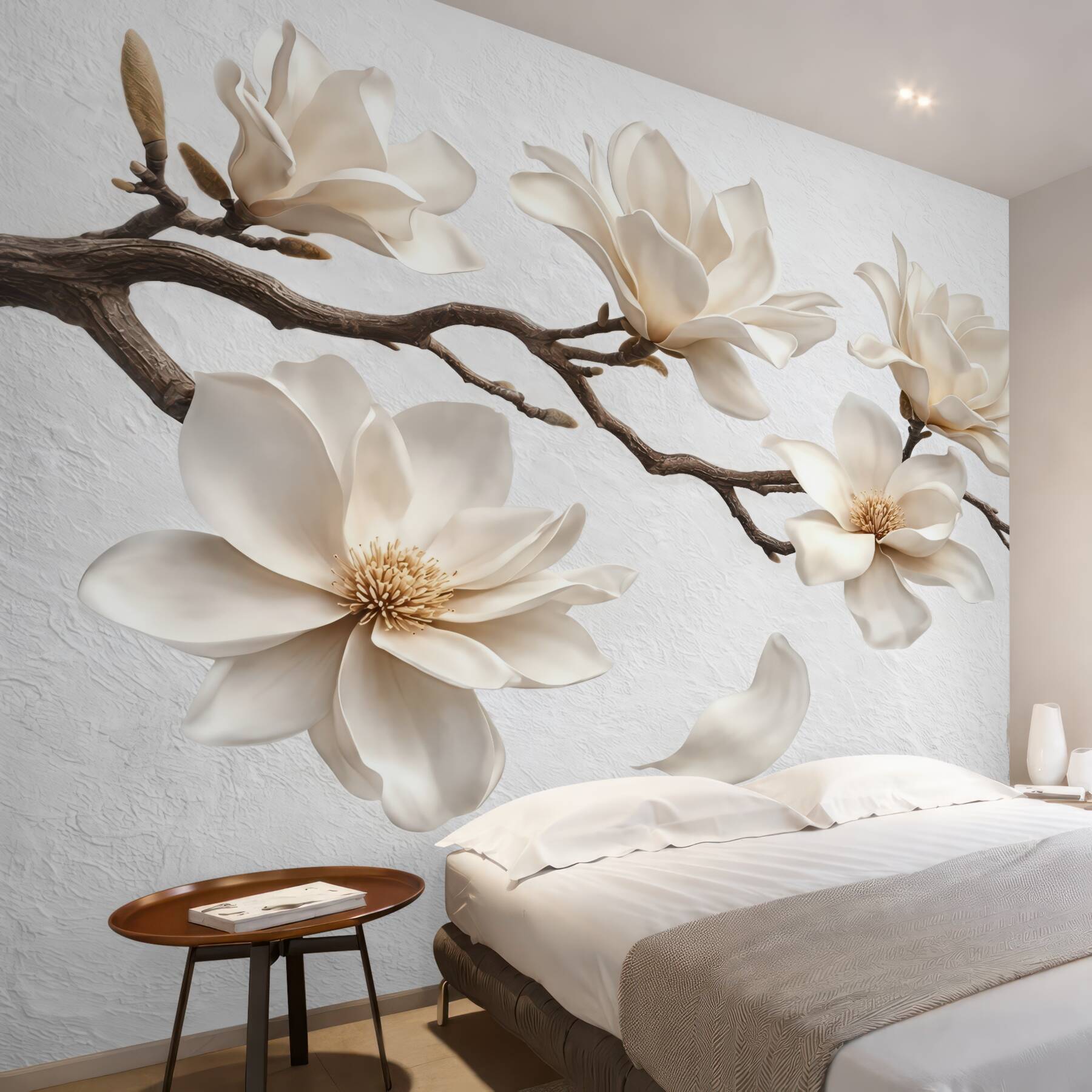 Fototapeta białe magnolie z delikatnymi płatkami