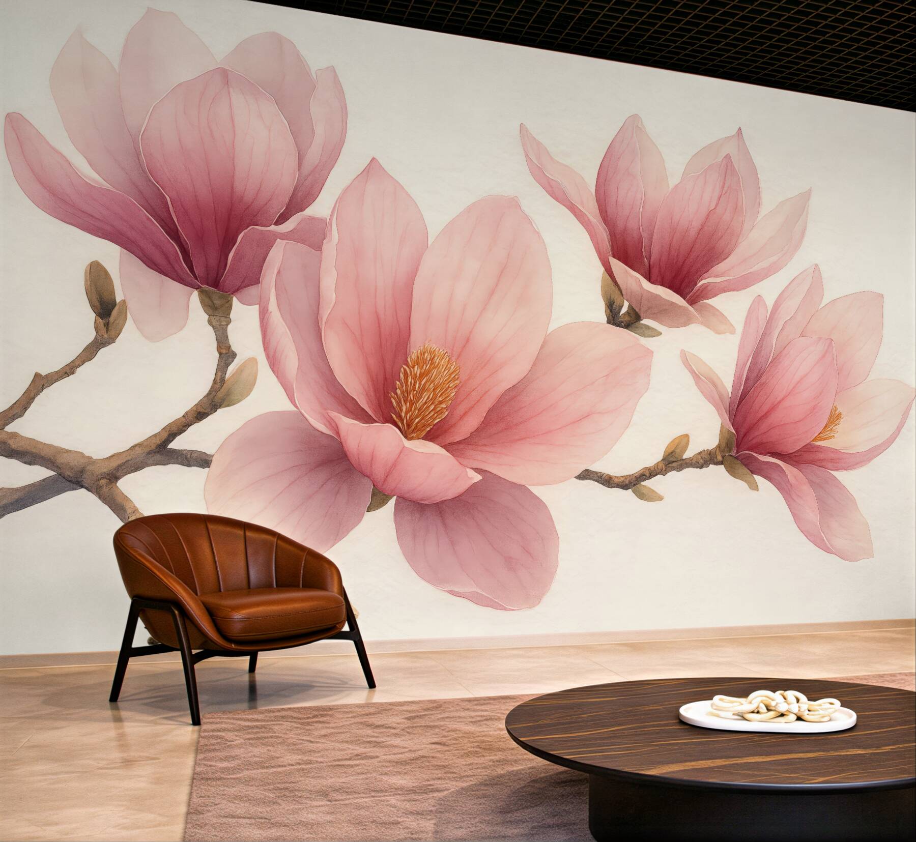 Fototapeta pudrowe magnolie w subtelnym rozkwicie