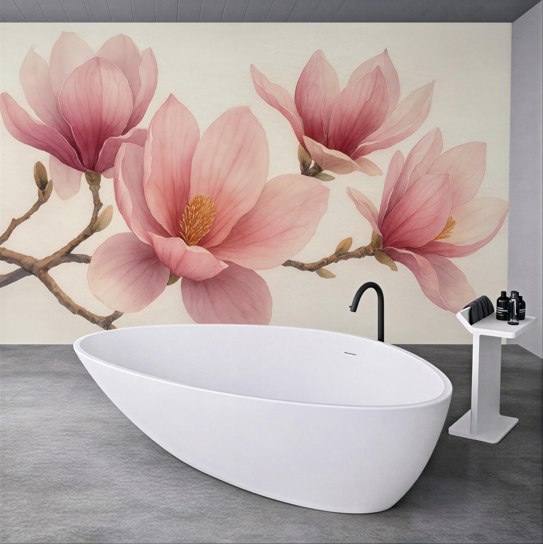 Fototapeta pudrowe magnolie w subtelnym rozkwicie