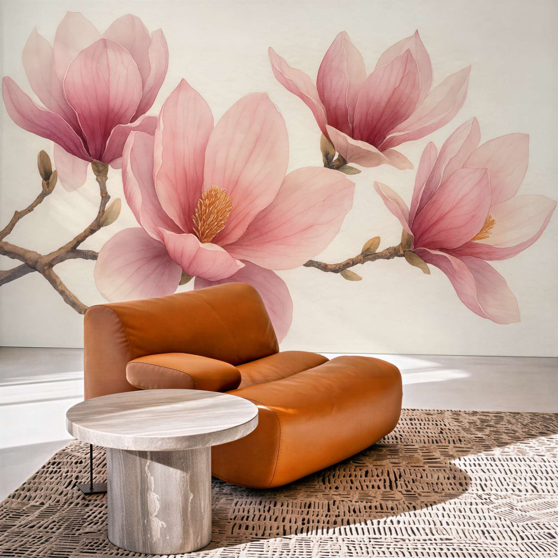 Fototapeta pudrowe magnolie w subtelnym rozkwicie