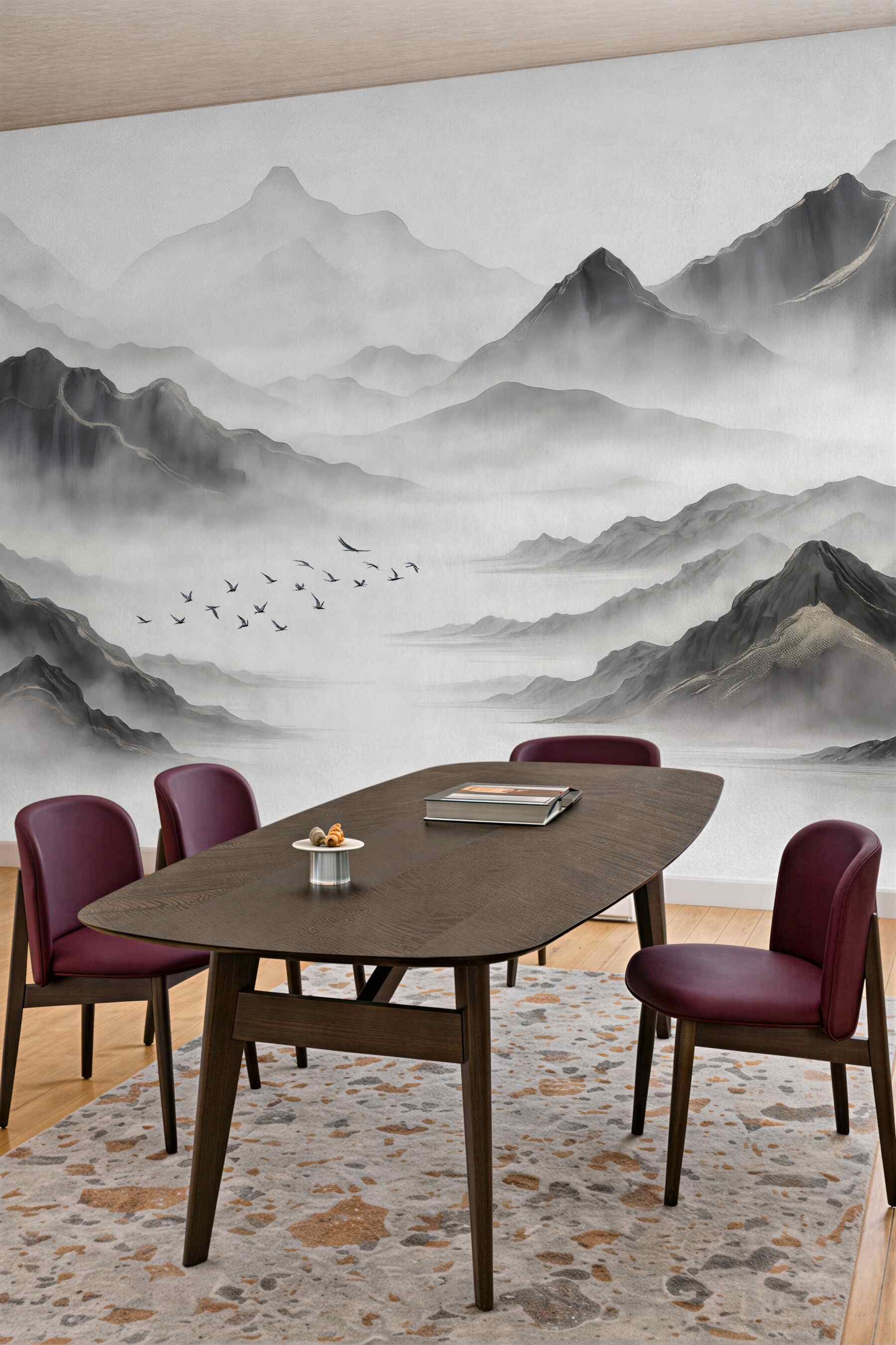 Fototapeta mgliste góry w orientalnym spokoju