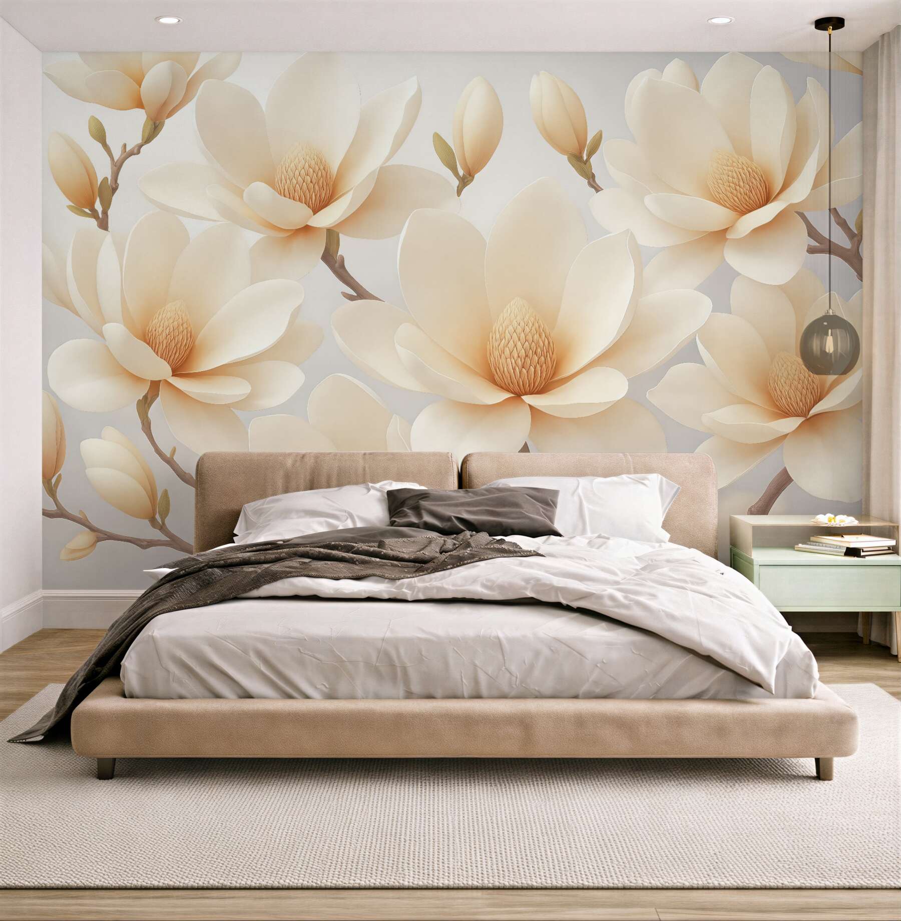 Fototapeta kremowe magnolie w subtelnej elegancji