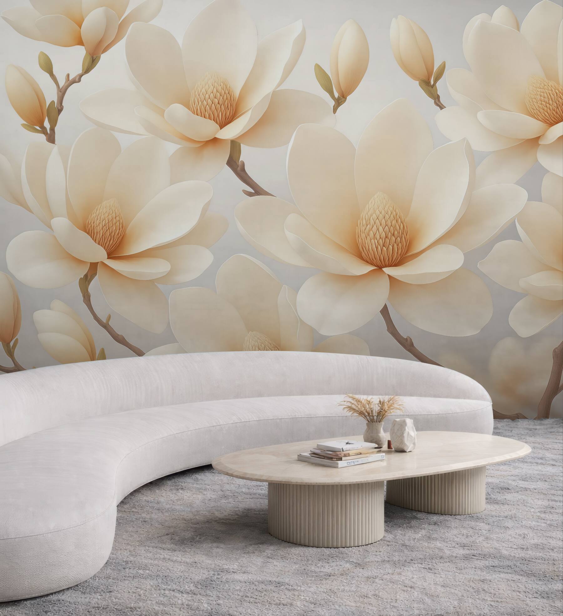 Fototapeta kremowe magnolie w subtelnej elegancji