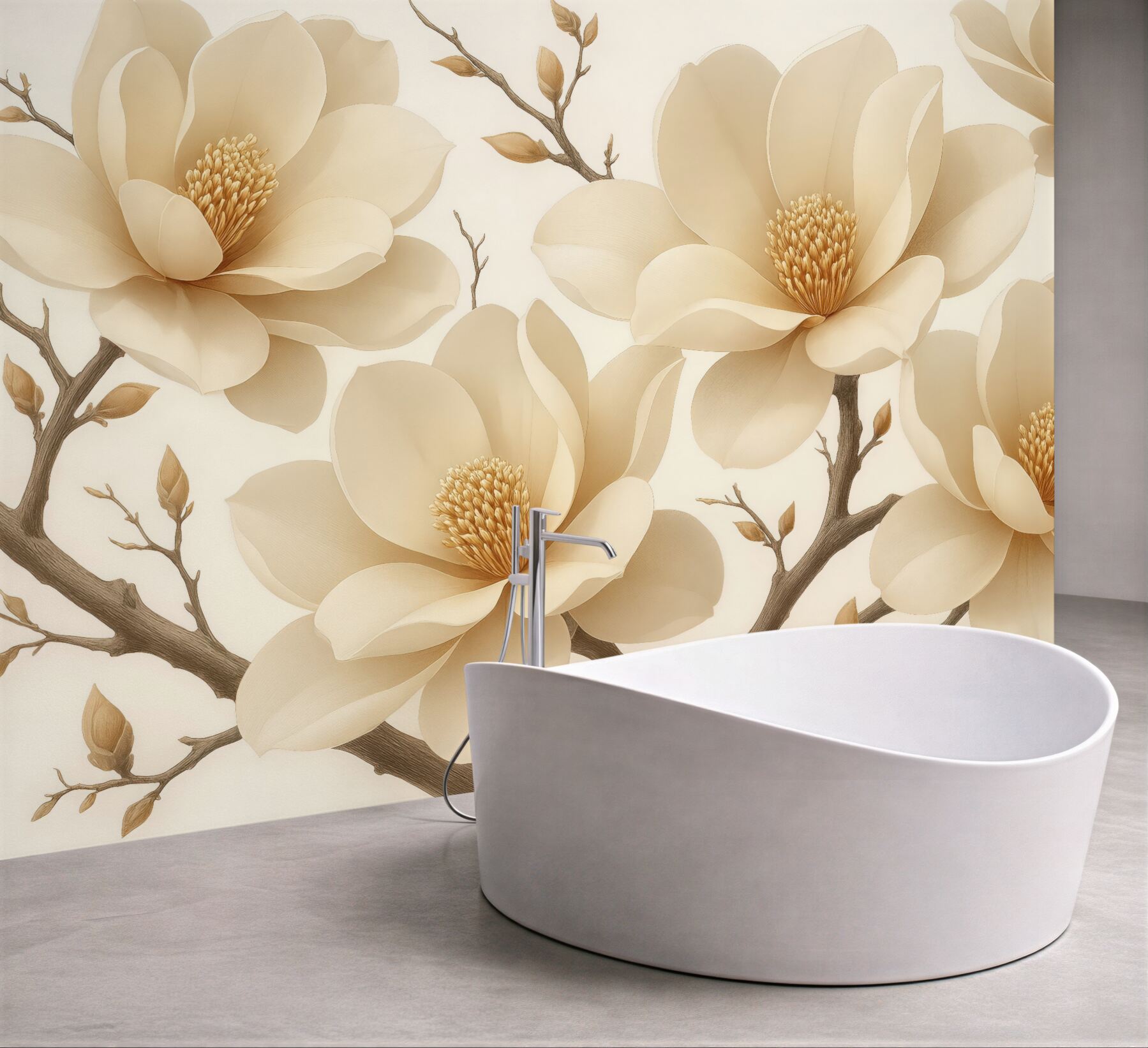 Fototapeta kremowe magnolie w subtelnej elegancji