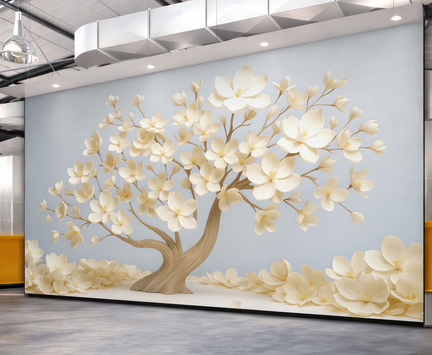 Fototapeta kremowe drzewo magnolii w delikatnym blasku