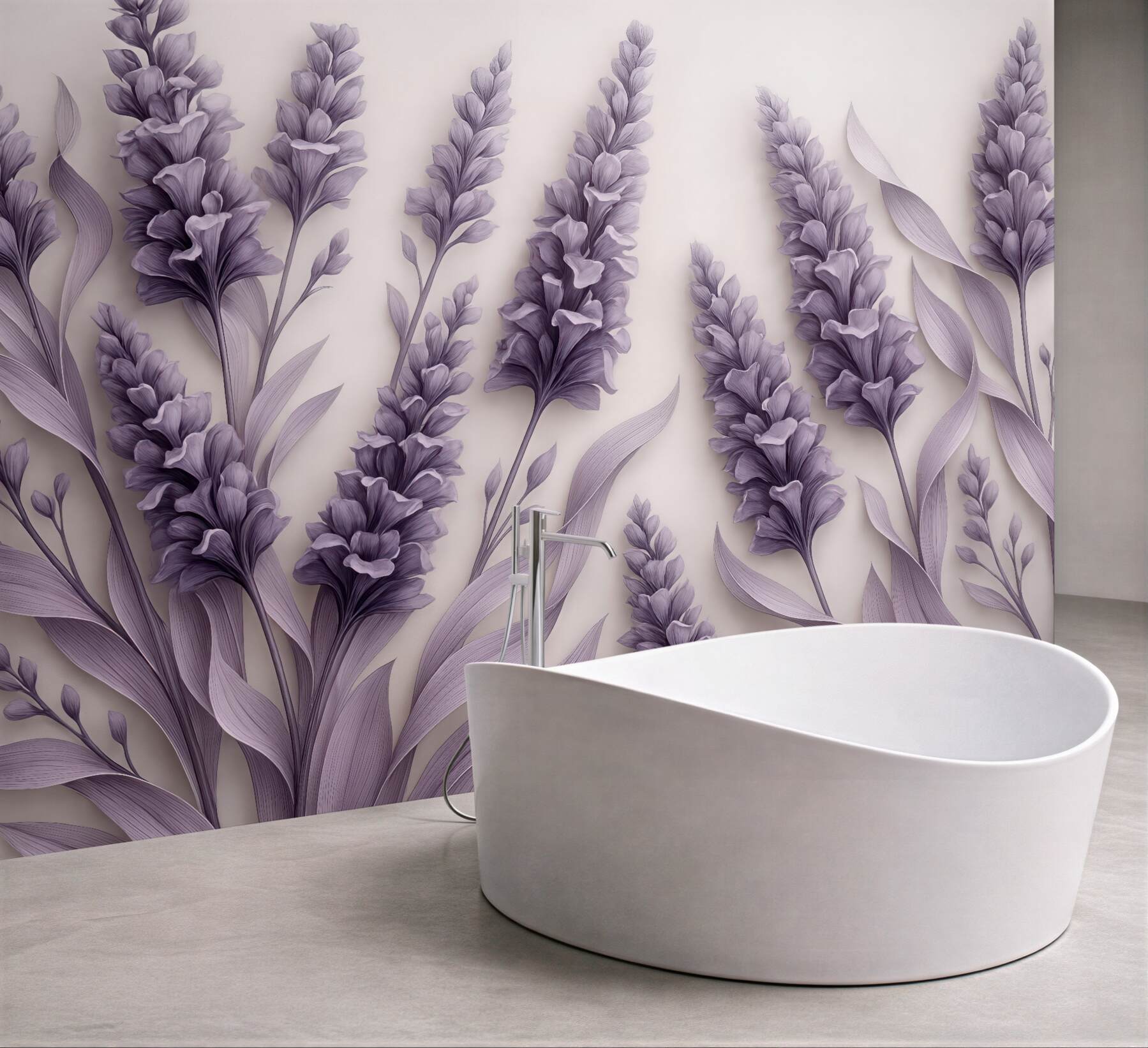 Fototapeta lawendowe mieczyki w subtelnej elegancji