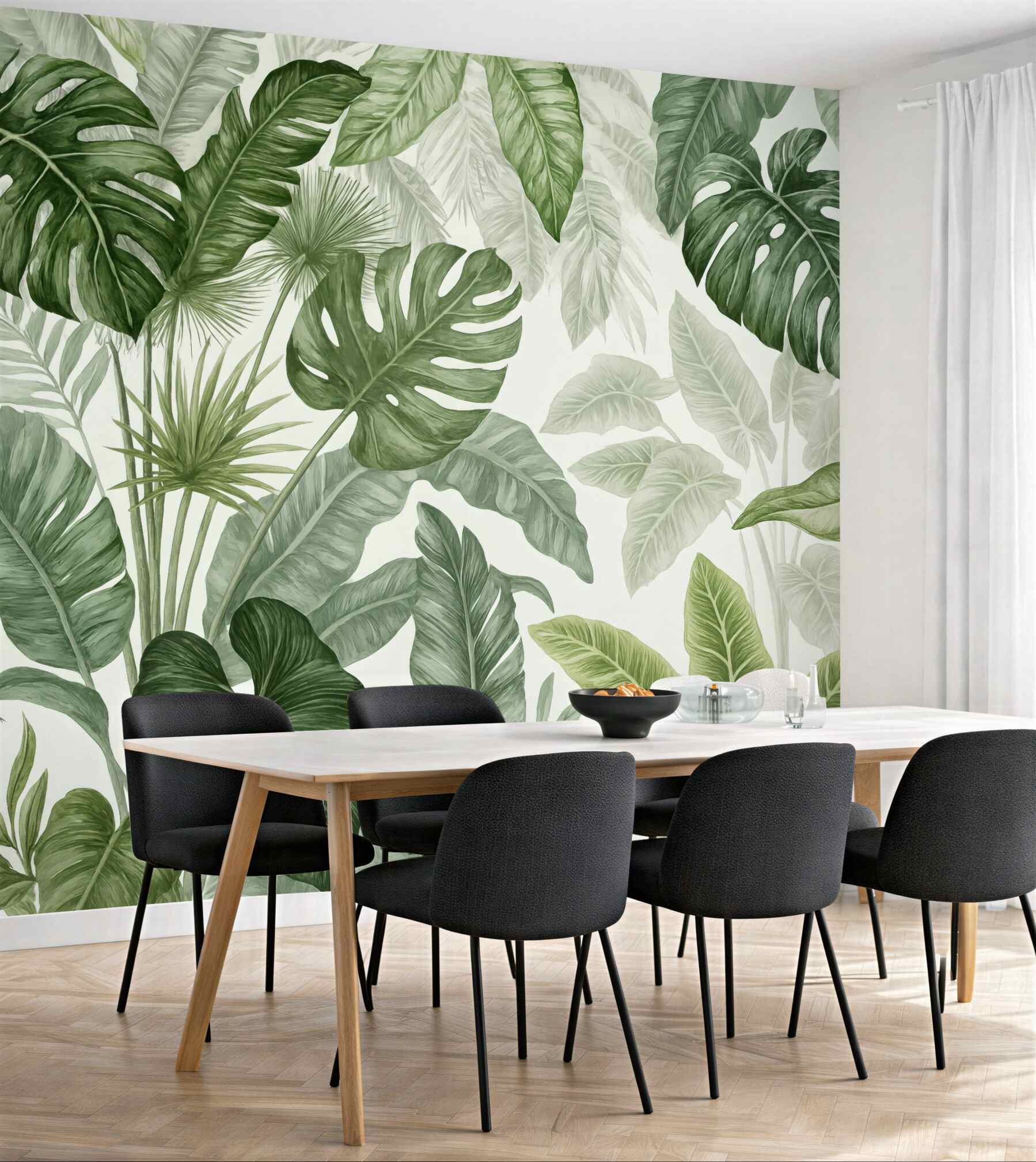 Fototapeta zielona dżungla w botanicznym stylu