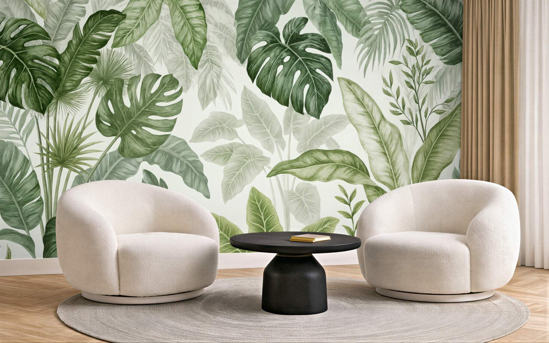 Fototapeta zielona dżungla w botanicznym stylu