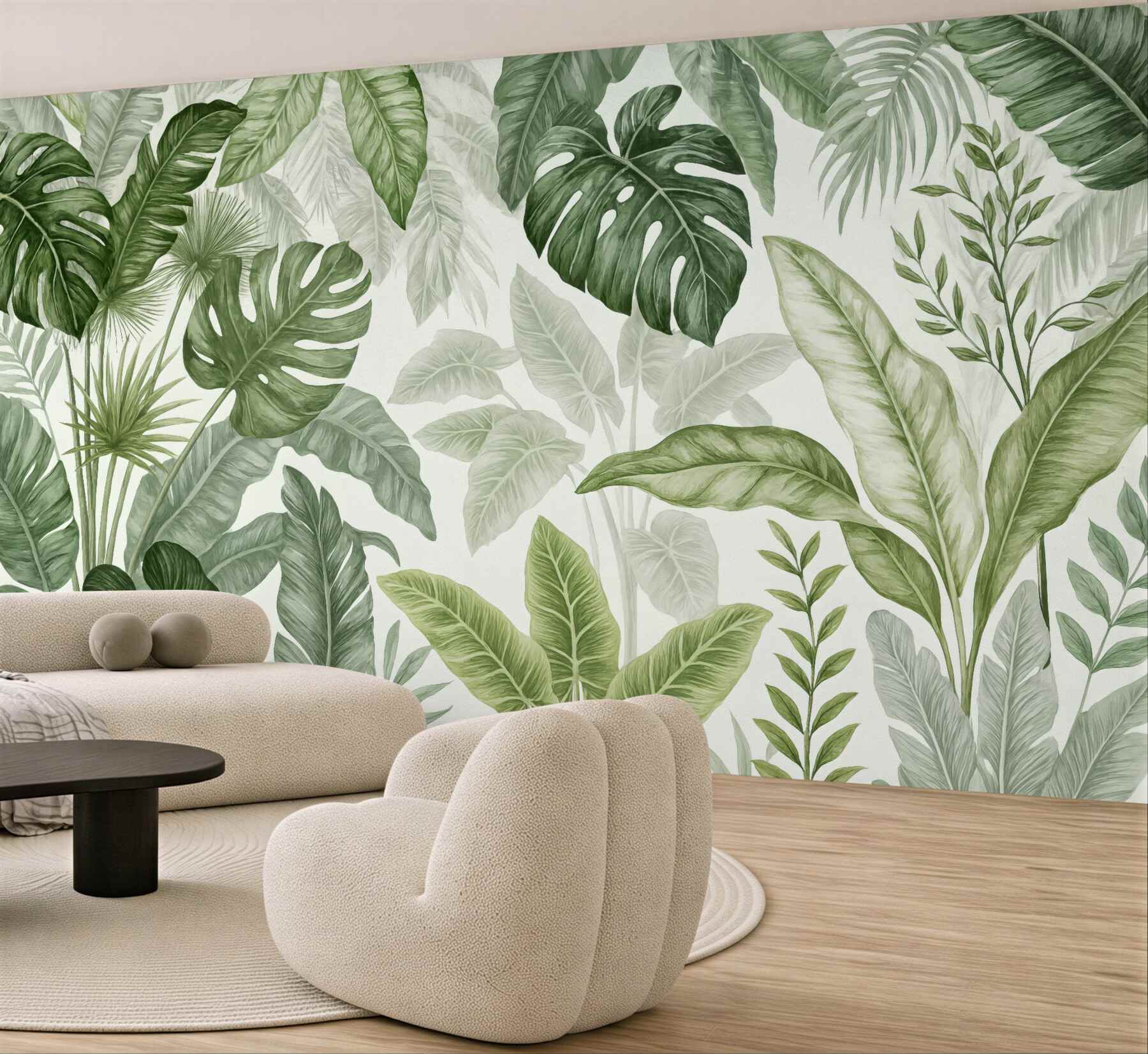 Fototapeta zielona dżungla w botanicznym stylu