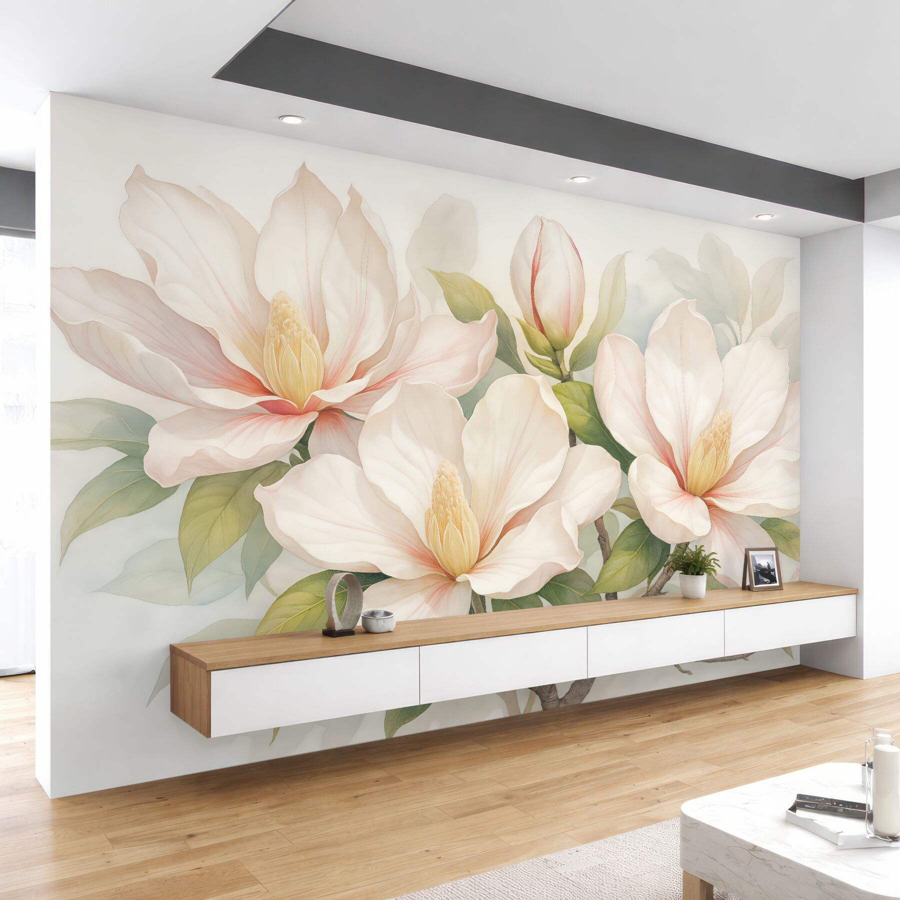 Fototapeta pastelowe magnolie w delikatnym rozkwicie