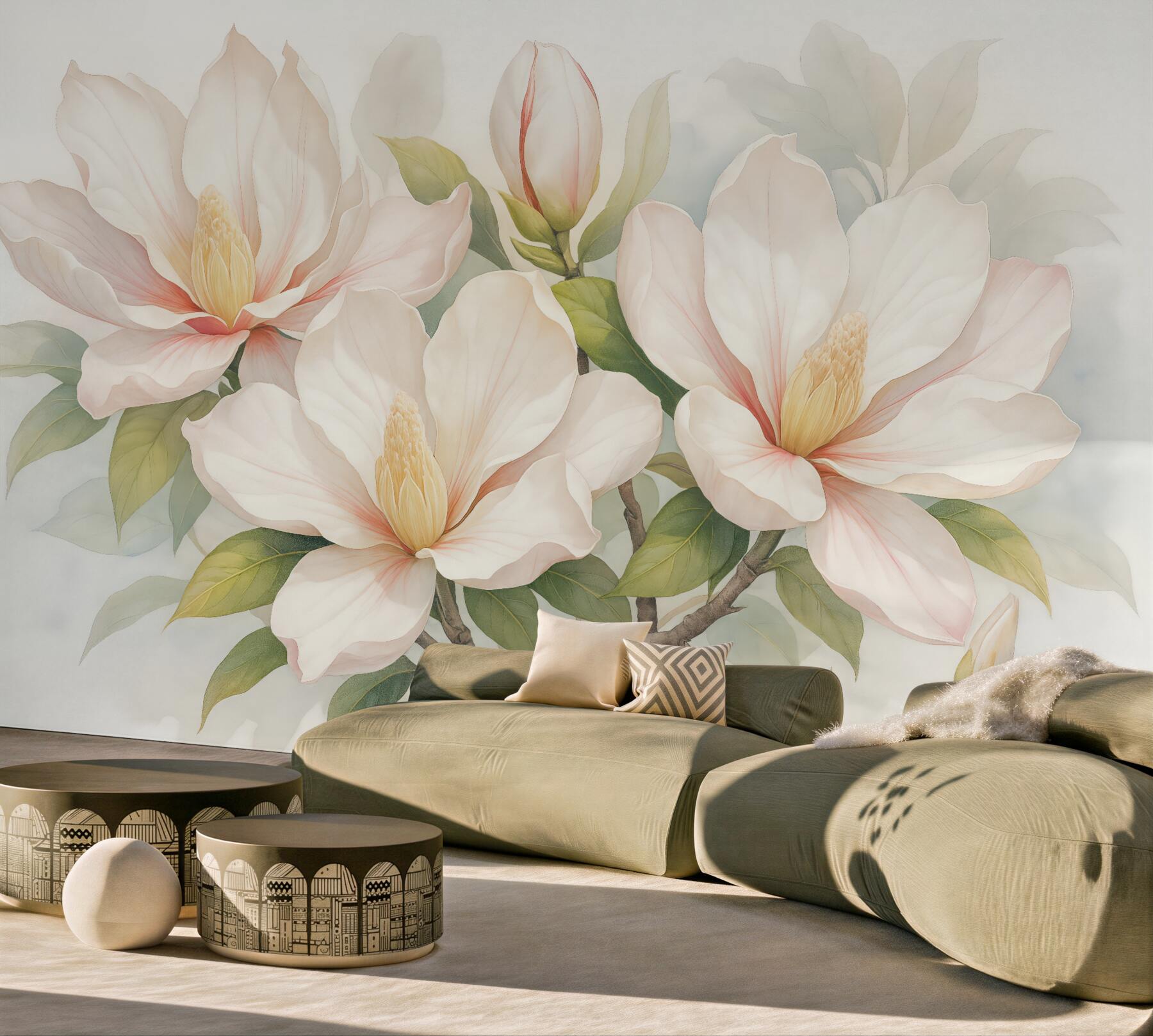 Fototapeta pastelowe magnolie w delikatnym rozkwicie