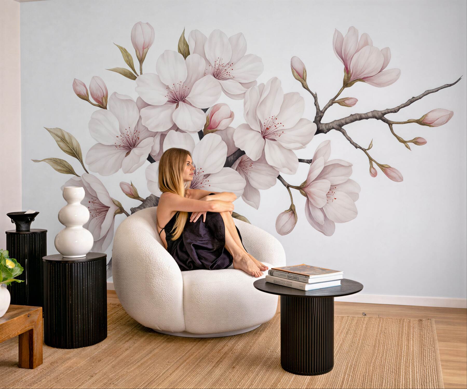 Fototapeta delikatna gałąź kwitnącej magnolii