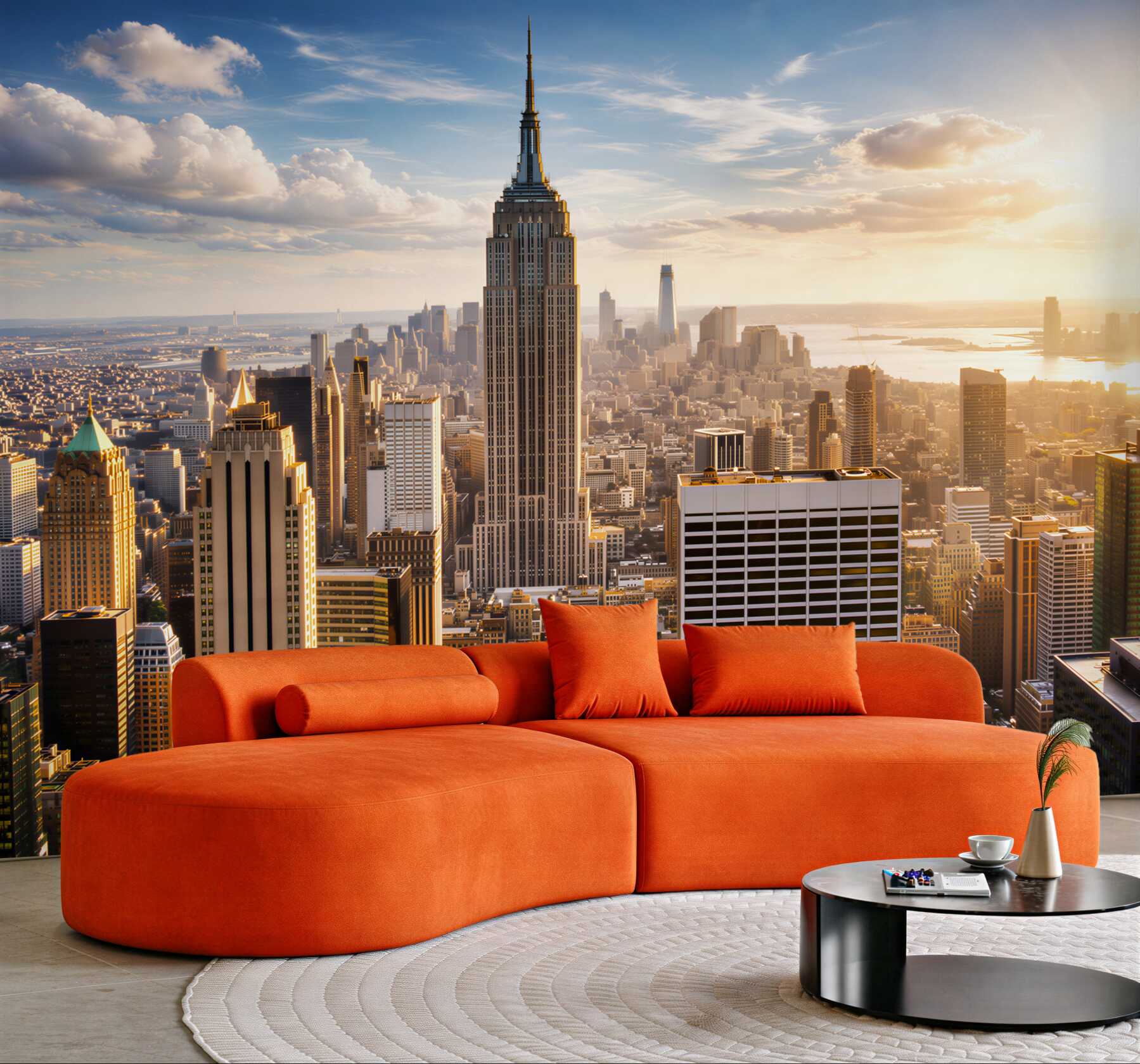 Fototapeta Nowy Jork panorama z Empire State Building w promieniach słońca