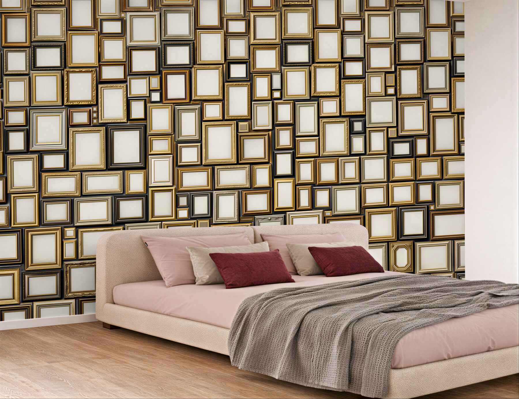 Fototapeta złote ramki geometryczne eleganckie na jasnym tle