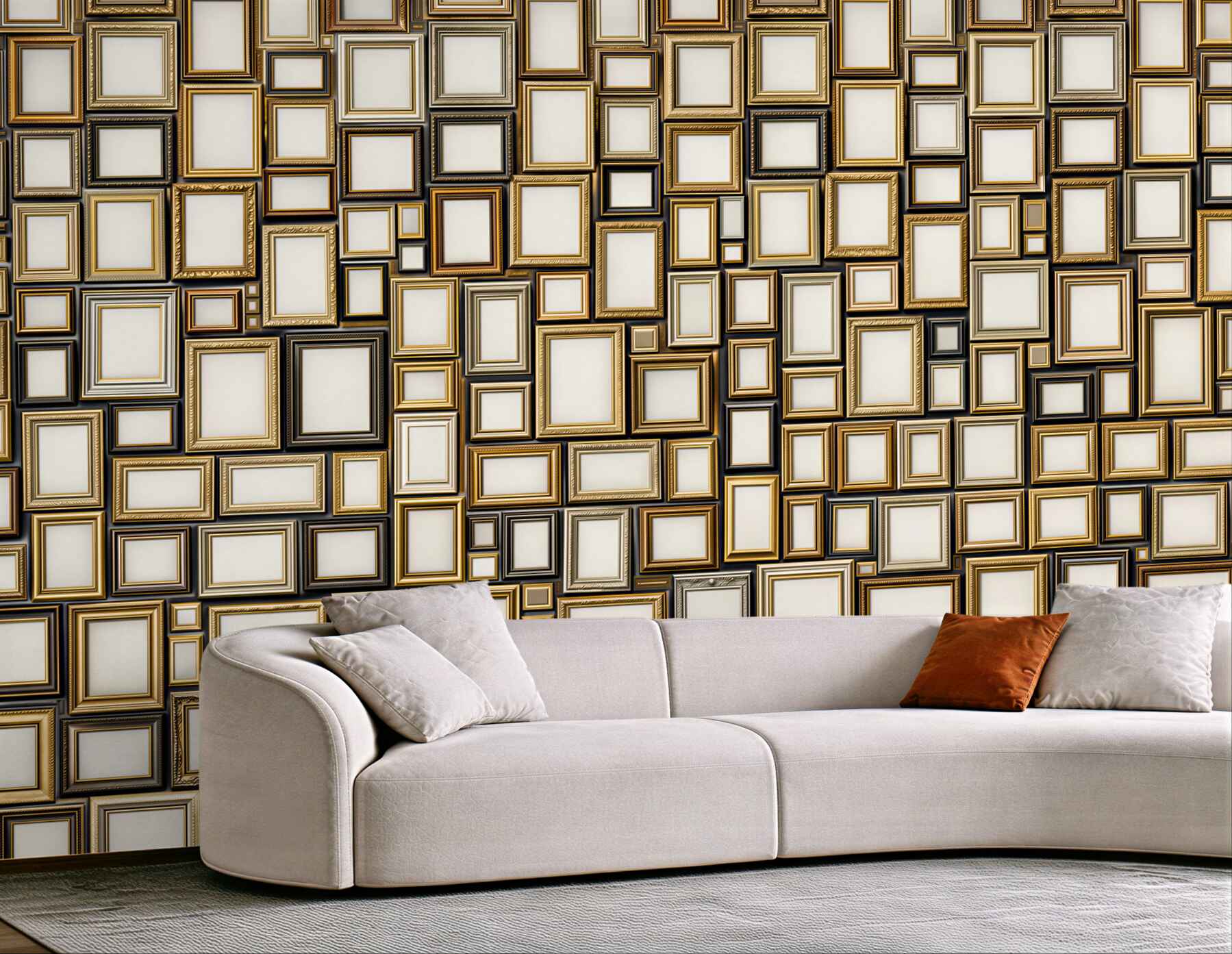 Fototapeta złote ramki geometryczne eleganckie na jasnym tle