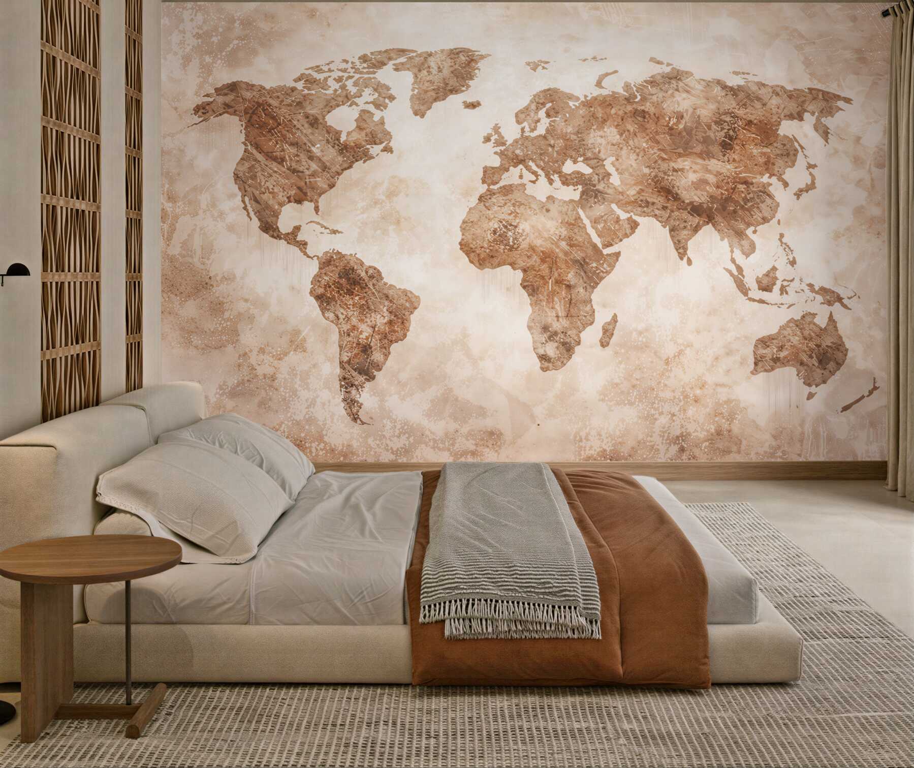 Fototapeta mapa świata beżowa w stylu vintage
