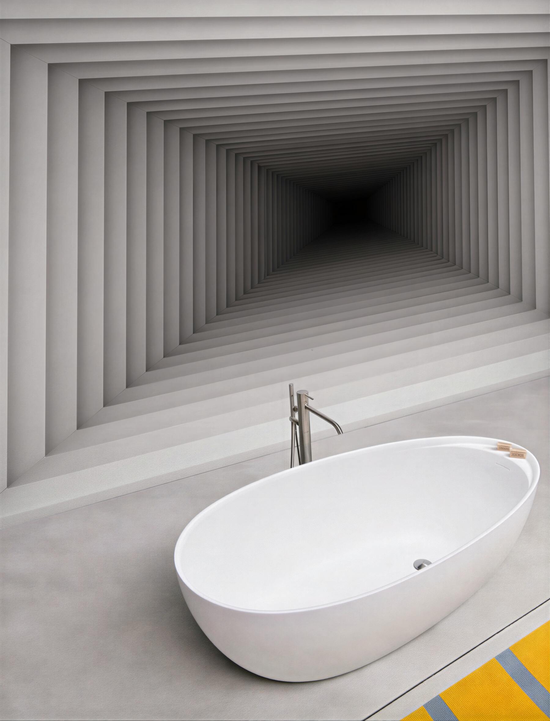Fototapeta tunel geometryczny 3D szary nowoczesna iluzja głębi
