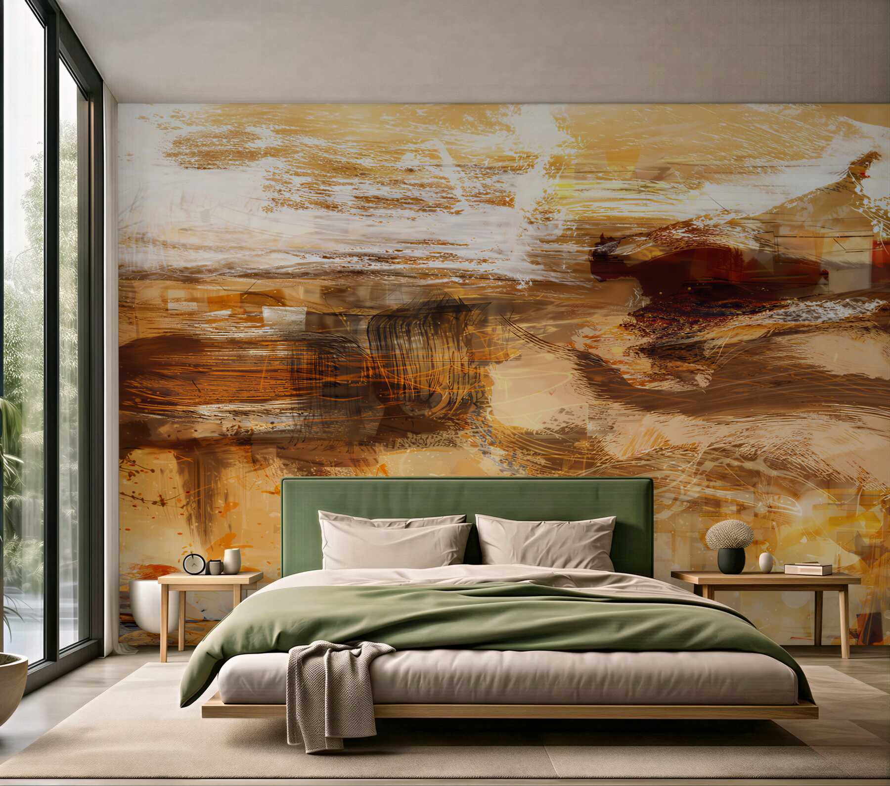 Fototapeta abstrakcja złoto brązowa nowoczesna do eleganckiego salonu
