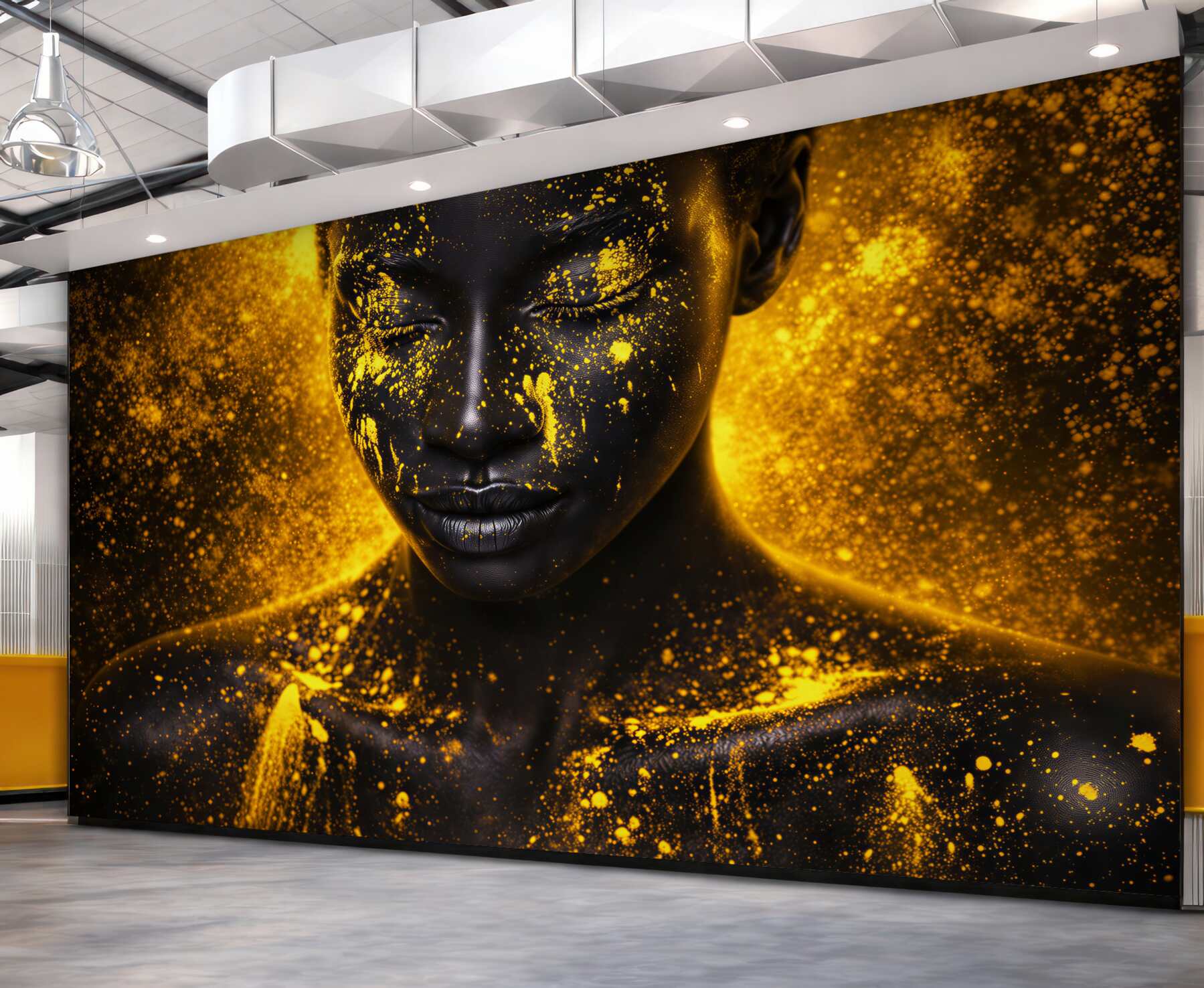 Fototapeta kobiecy portret czarno złoty nowoczesna abstrakcja glamour