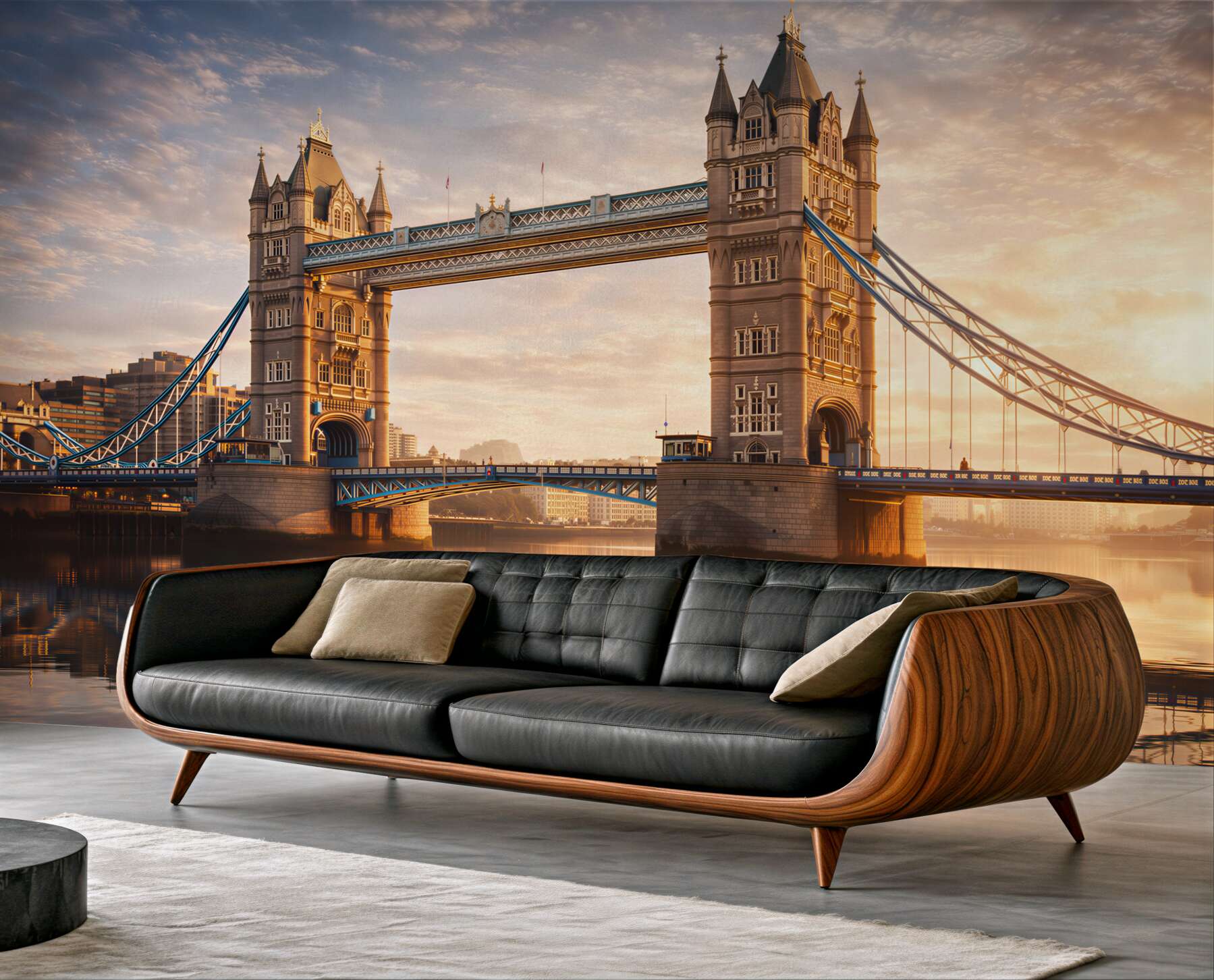 Fototapeta Tower Bridge w Londynie o wschodzie słońca nad Tamizą