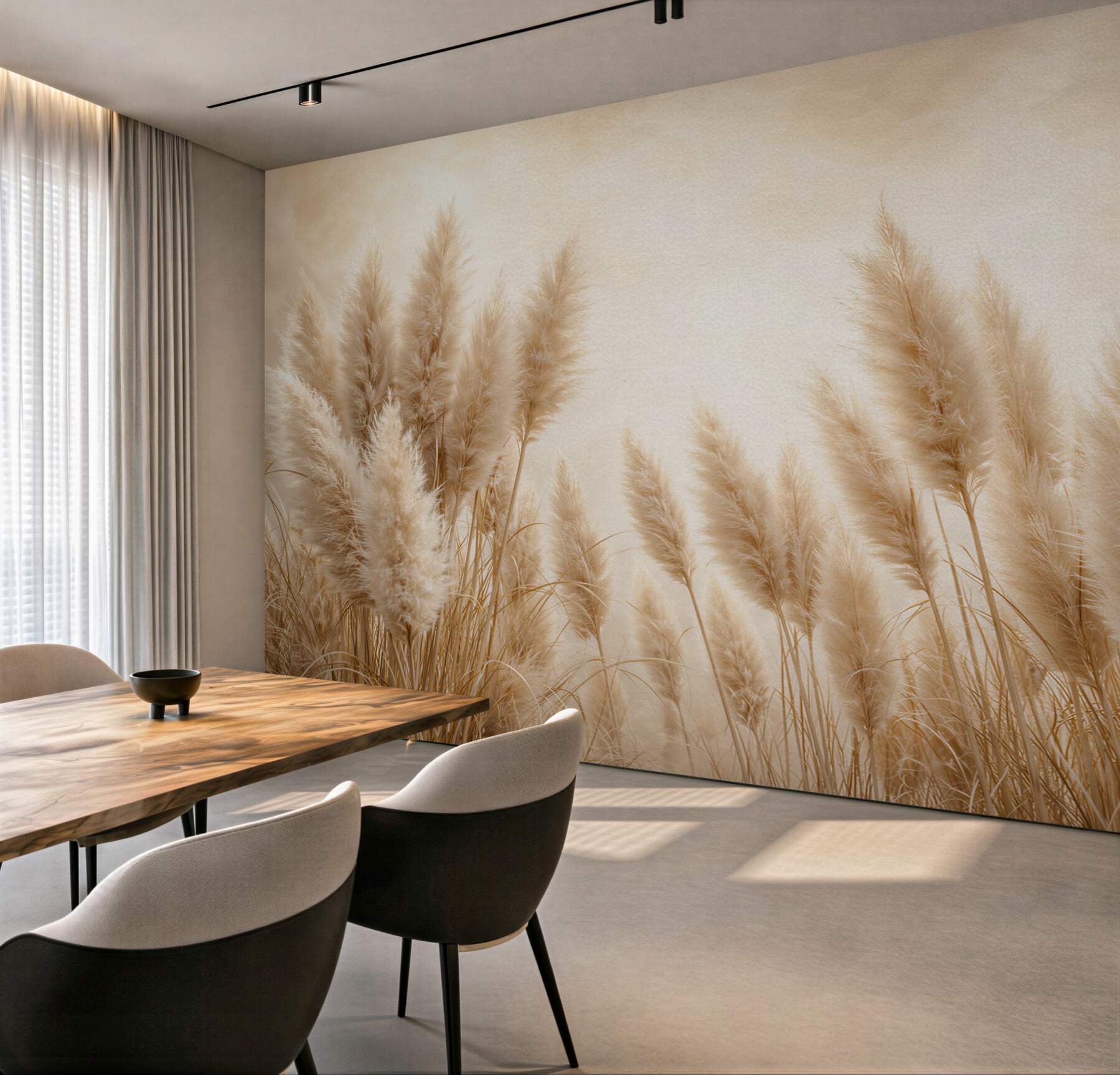 Fototapeta trawy pampasowe beżowe delikatne w stylu boho do salonu