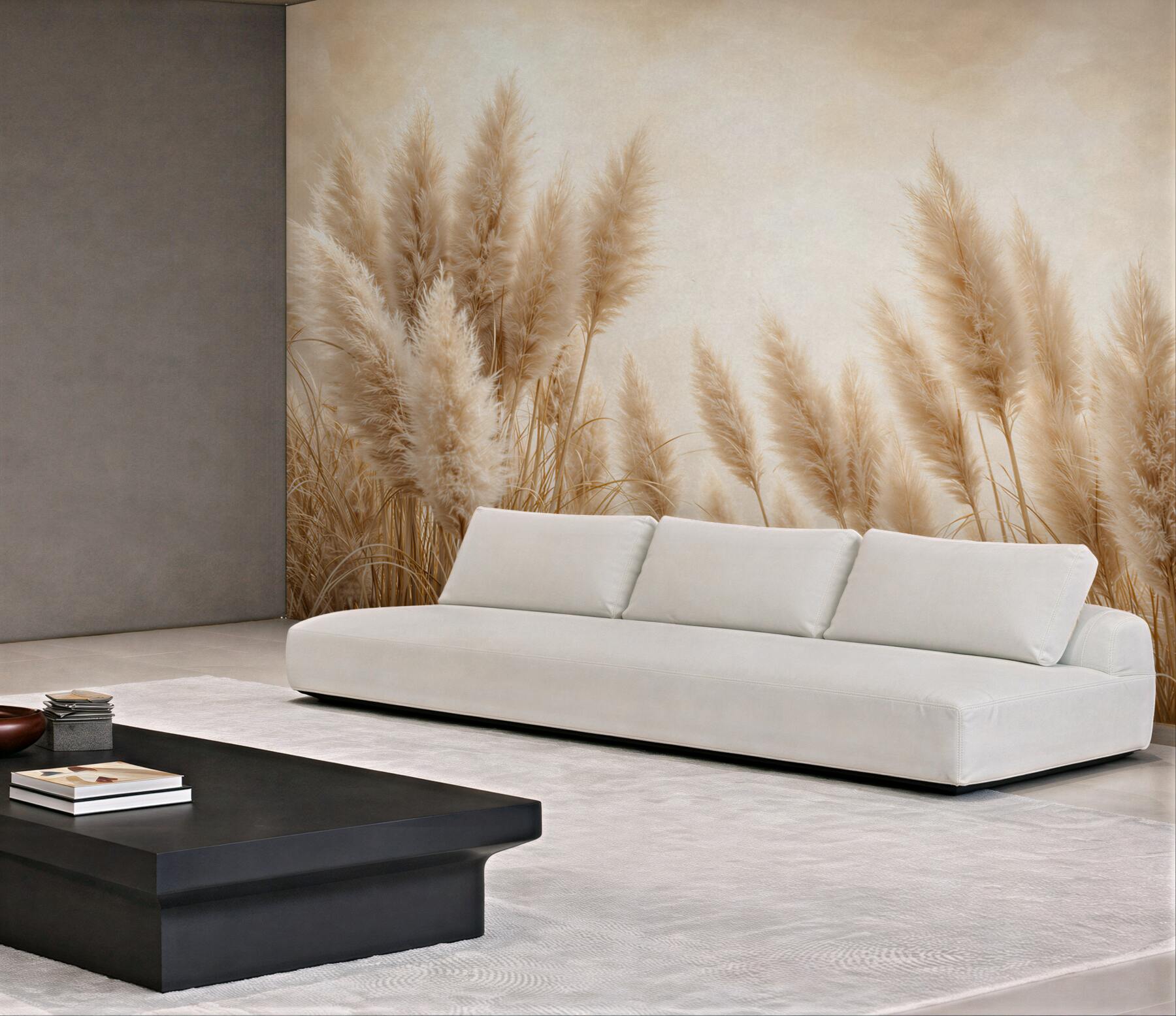 Fototapeta trawy pampasowe beżowe delikatne w stylu boho do salonu