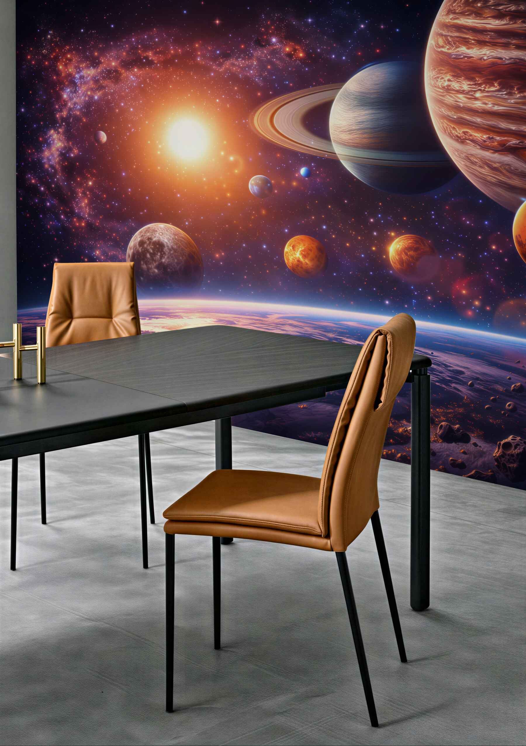 Fototapeta kosmos z planetami i gwiazdami do pokoju młodzieżowego