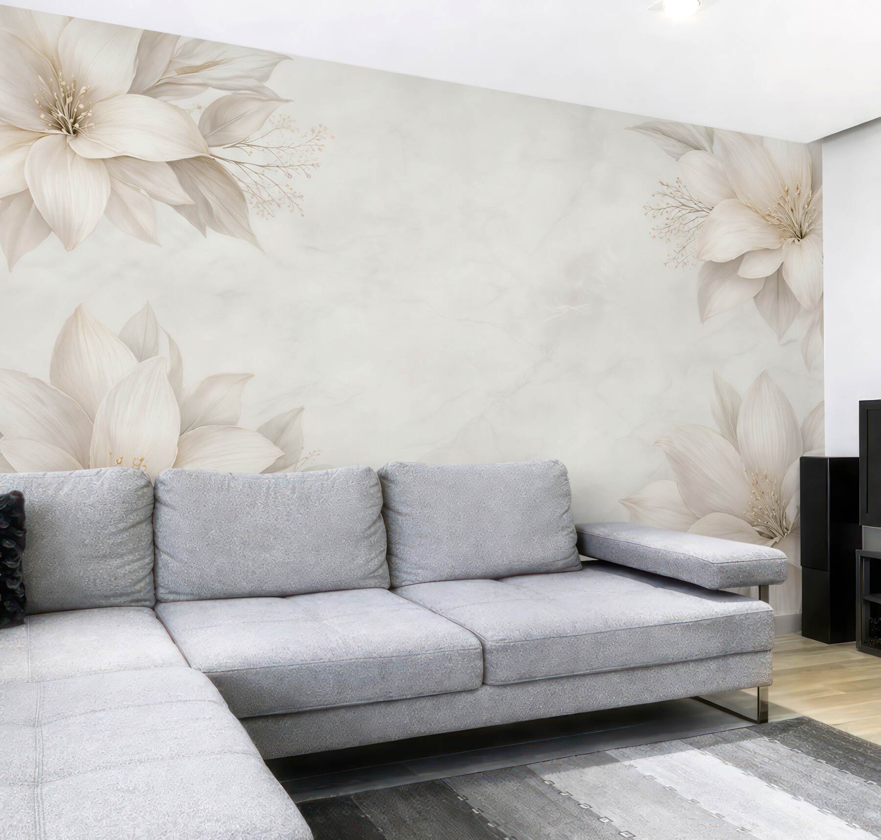 Fototapeta kwiaty magnolii kremowe delikatne na jasnym tle