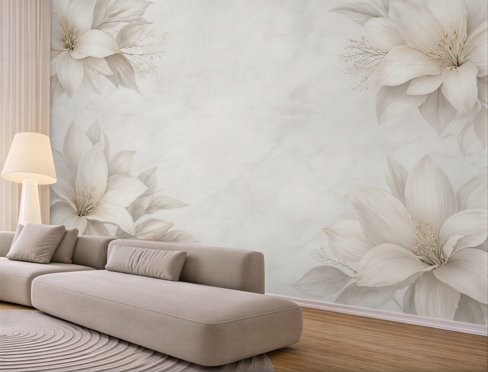 Fototapeta kwiaty magnolii kremowe delikatne na jasnym tle