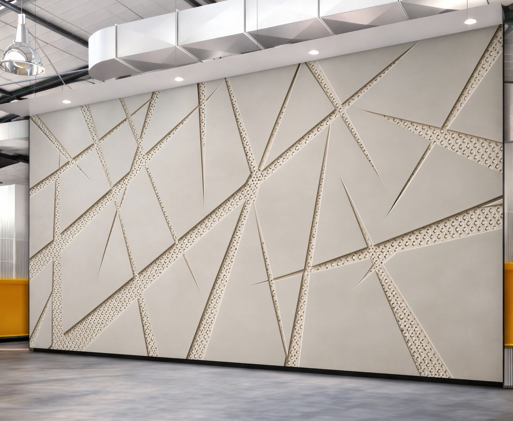 Fototapeta geometryczna beżowa abstrakcja 3D do nowoczesnego wnętrza