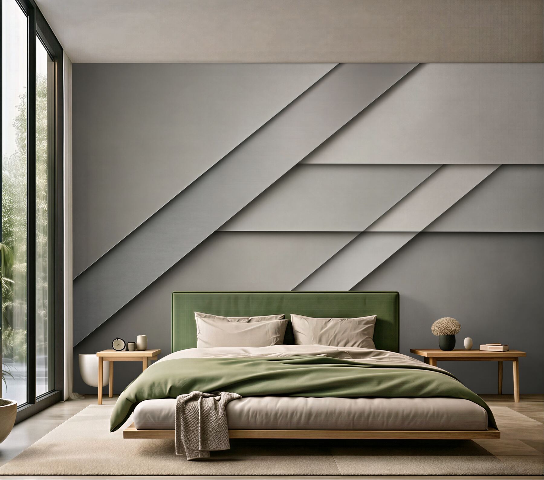 Fototapeta geometryczna abstrakcja 3D beżowo szara nowoczesna