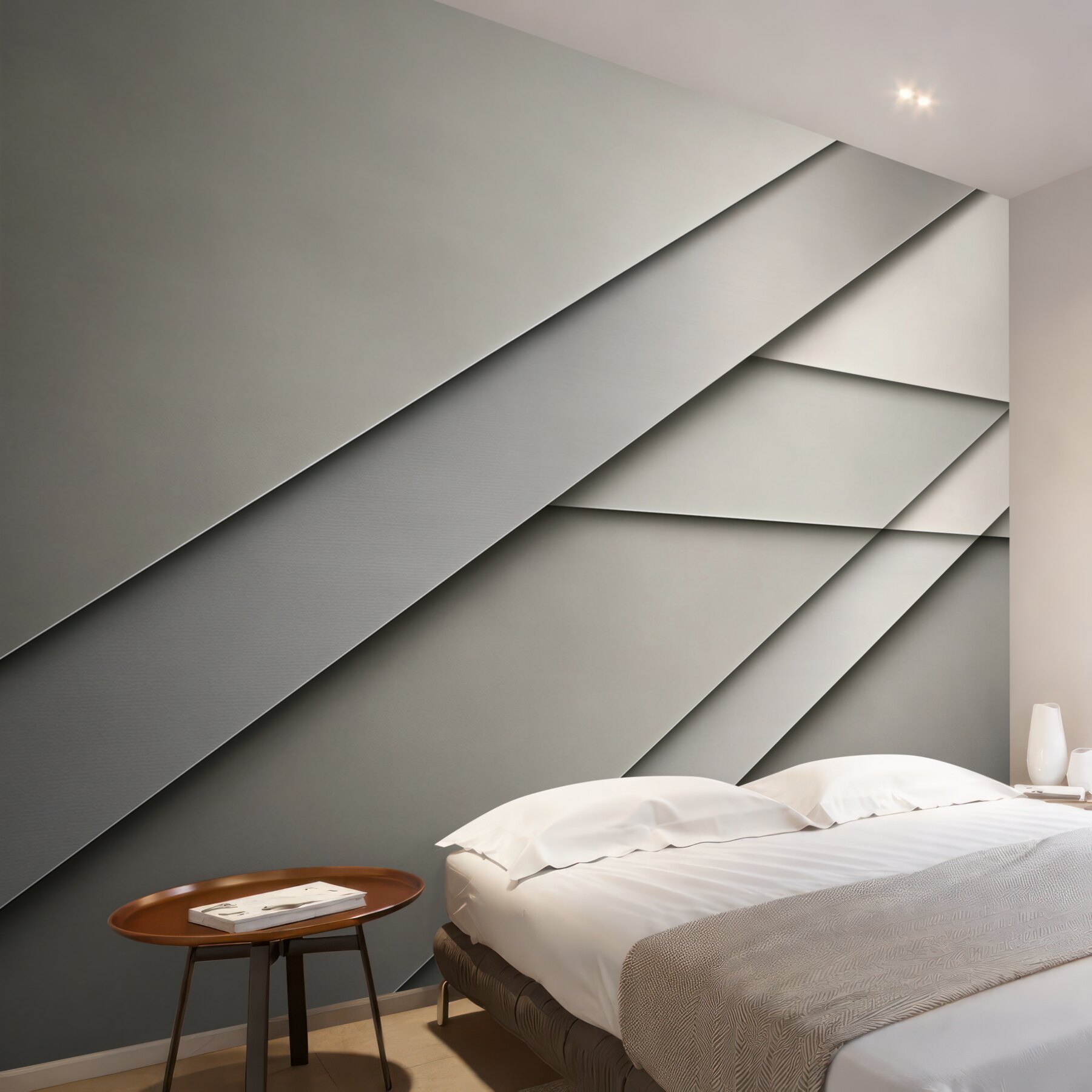 Fototapeta geometryczna abstrakcja 3D beżowo szara nowoczesna