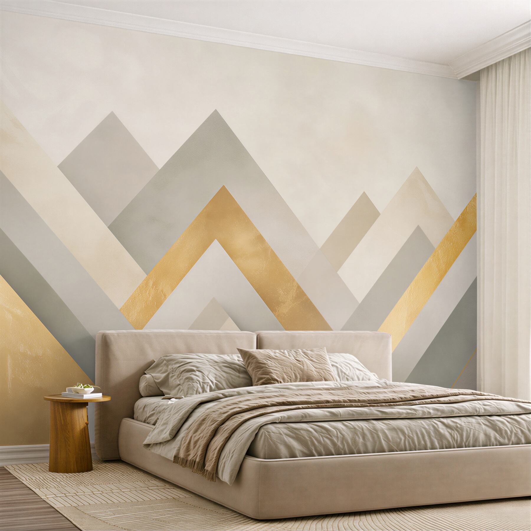 Fototapeta geometryczne złote i szare pasy nowoczesna abstrakcja glamour