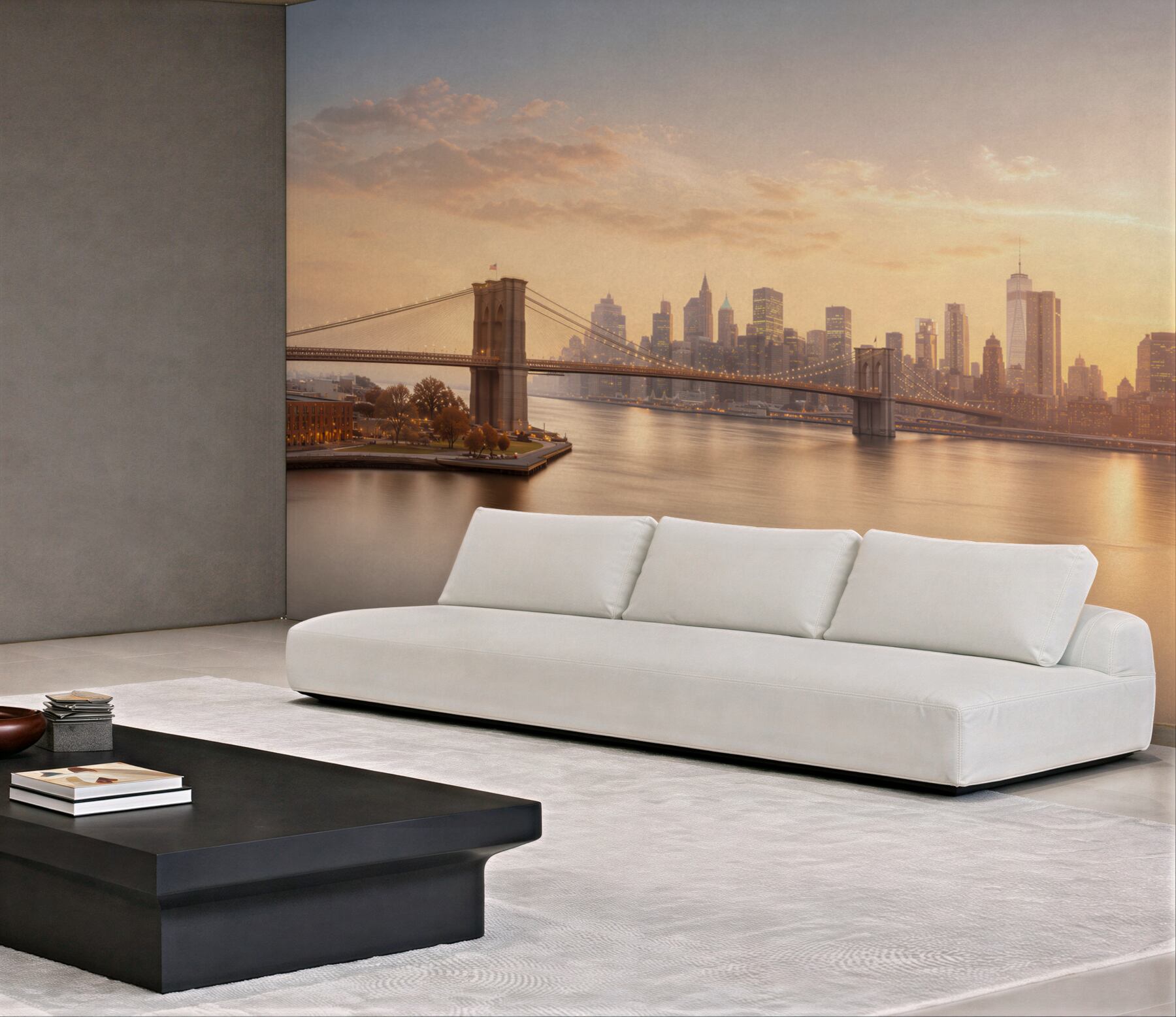 Fototapeta most Brookliński i panorama miasta o zachodzie słońca