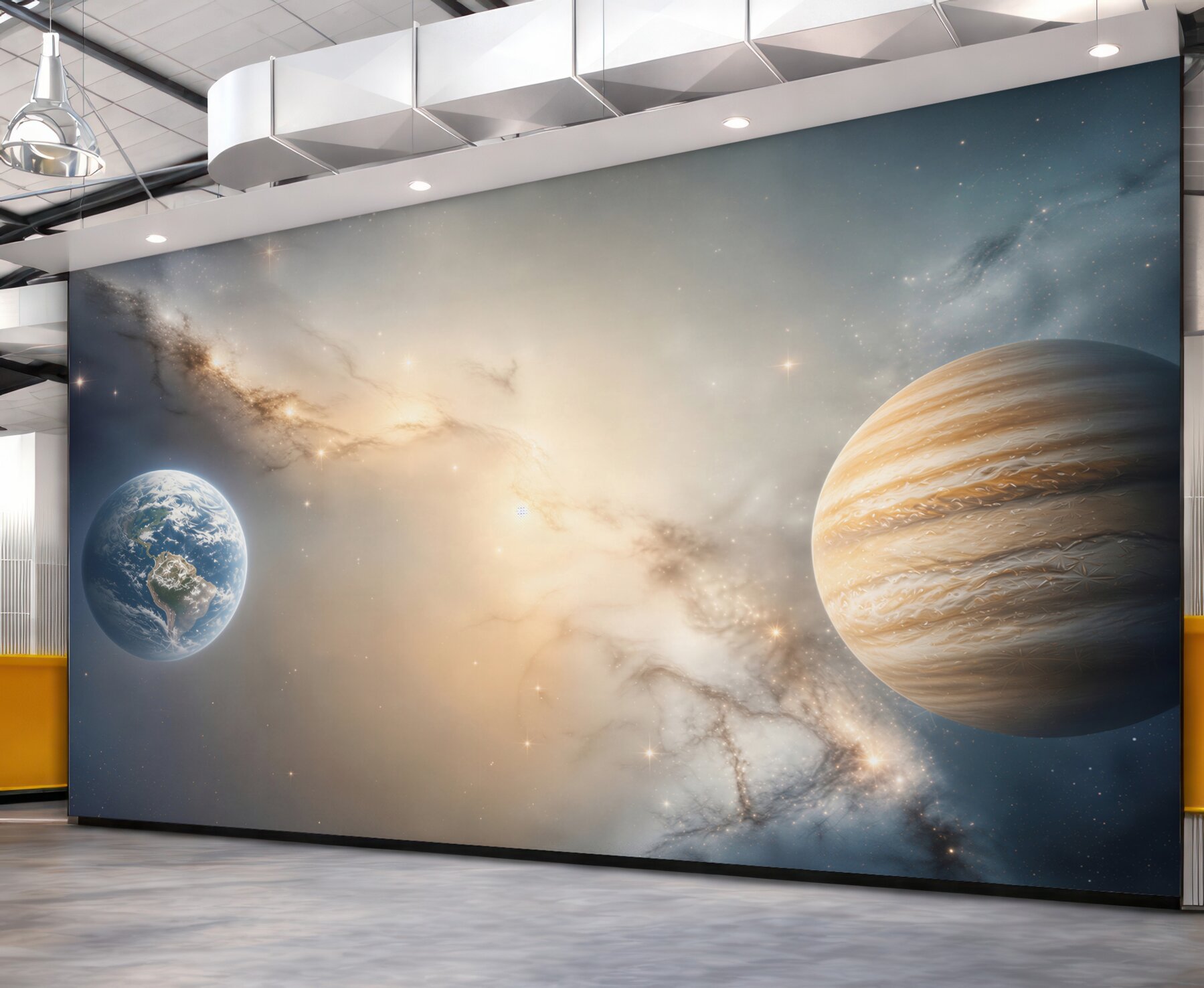 Fototapeta planety w kosmosie z galaktyką do pokoju dziecka