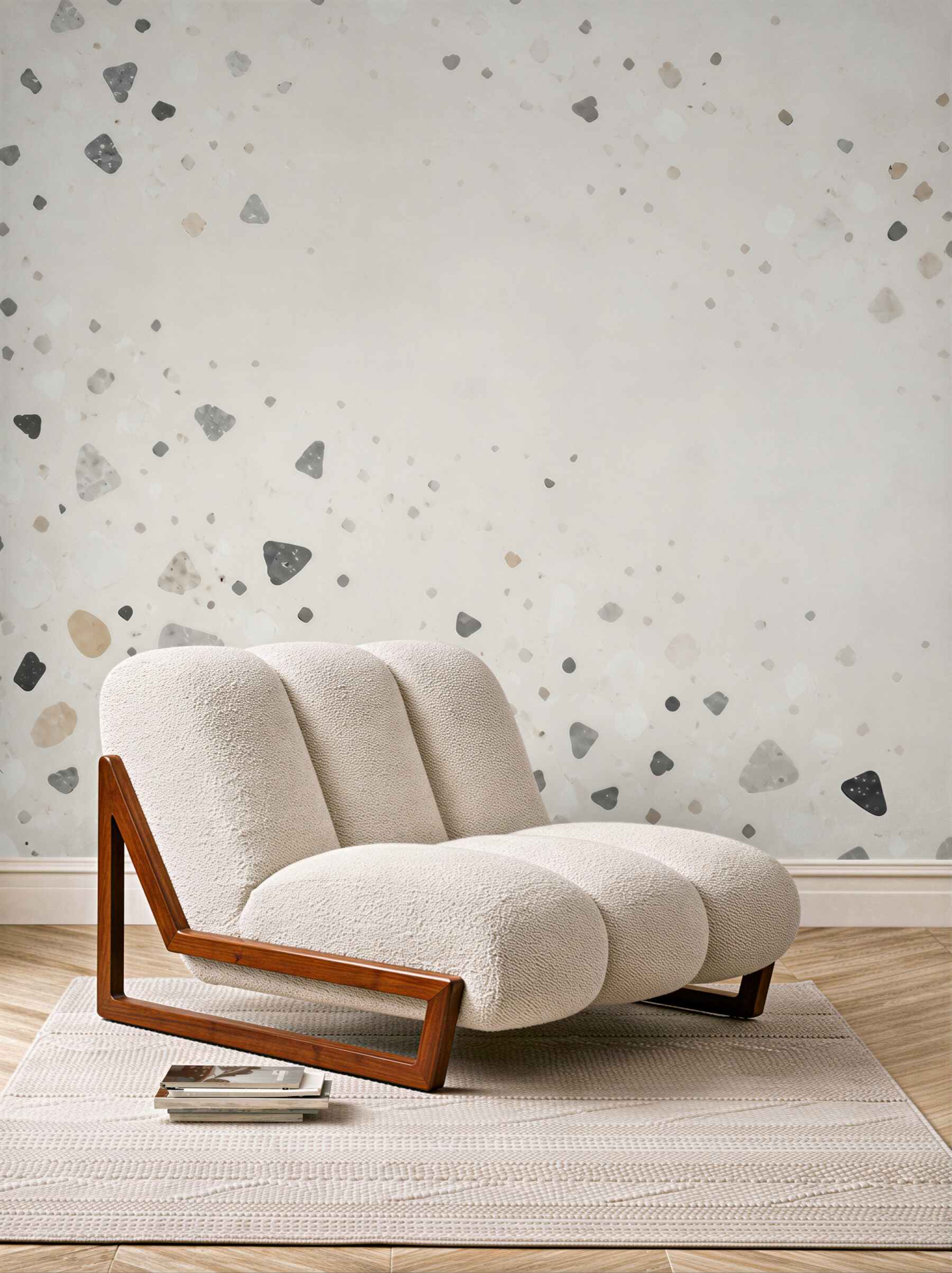 Fototapeta terrazzo jasne beżowo szare w minimalistycznym stylu
